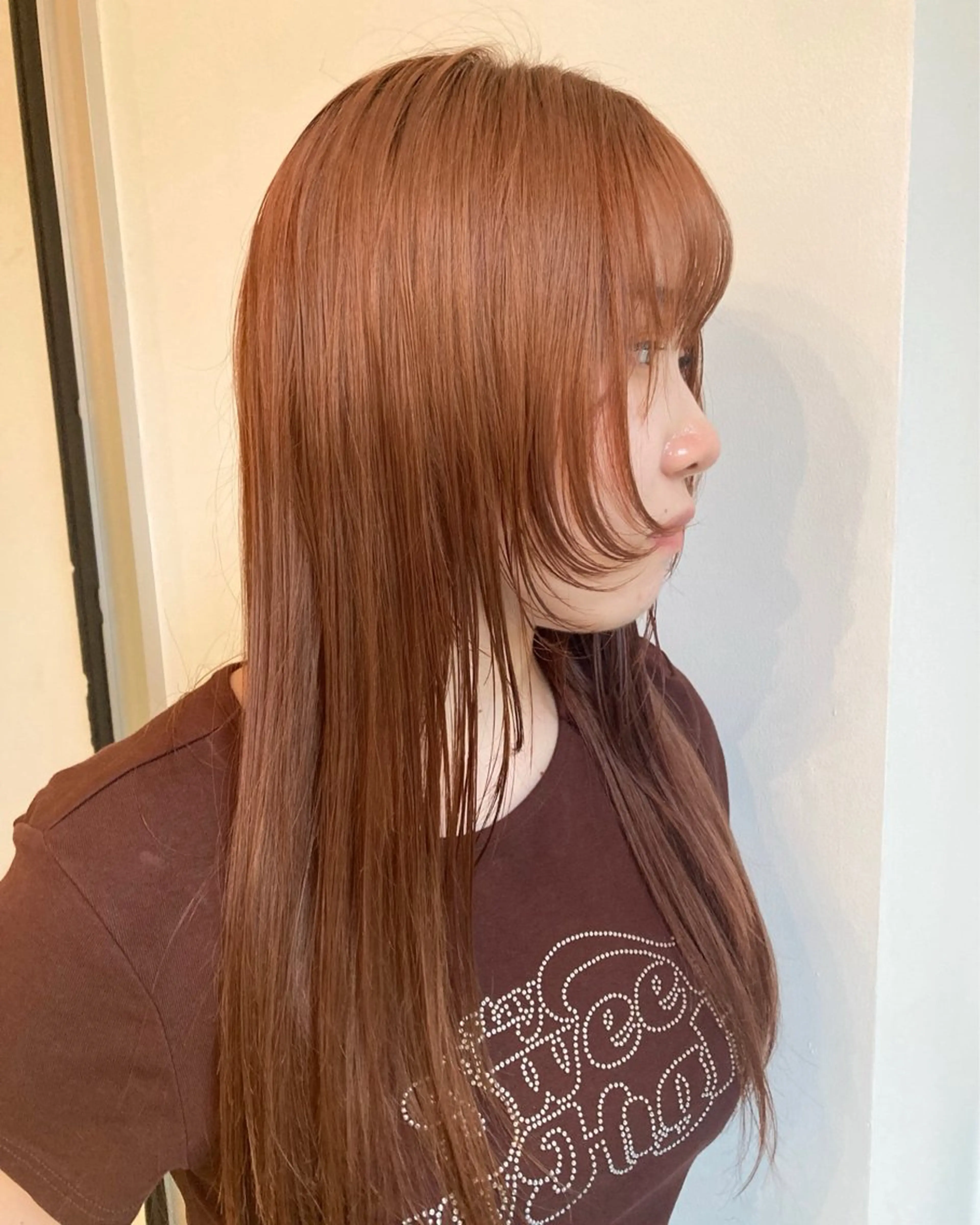 ロング カラー ブリーチ オレンジ ヘアカラー トリートメント KANO🌷 艶カラーのヘアスタイル