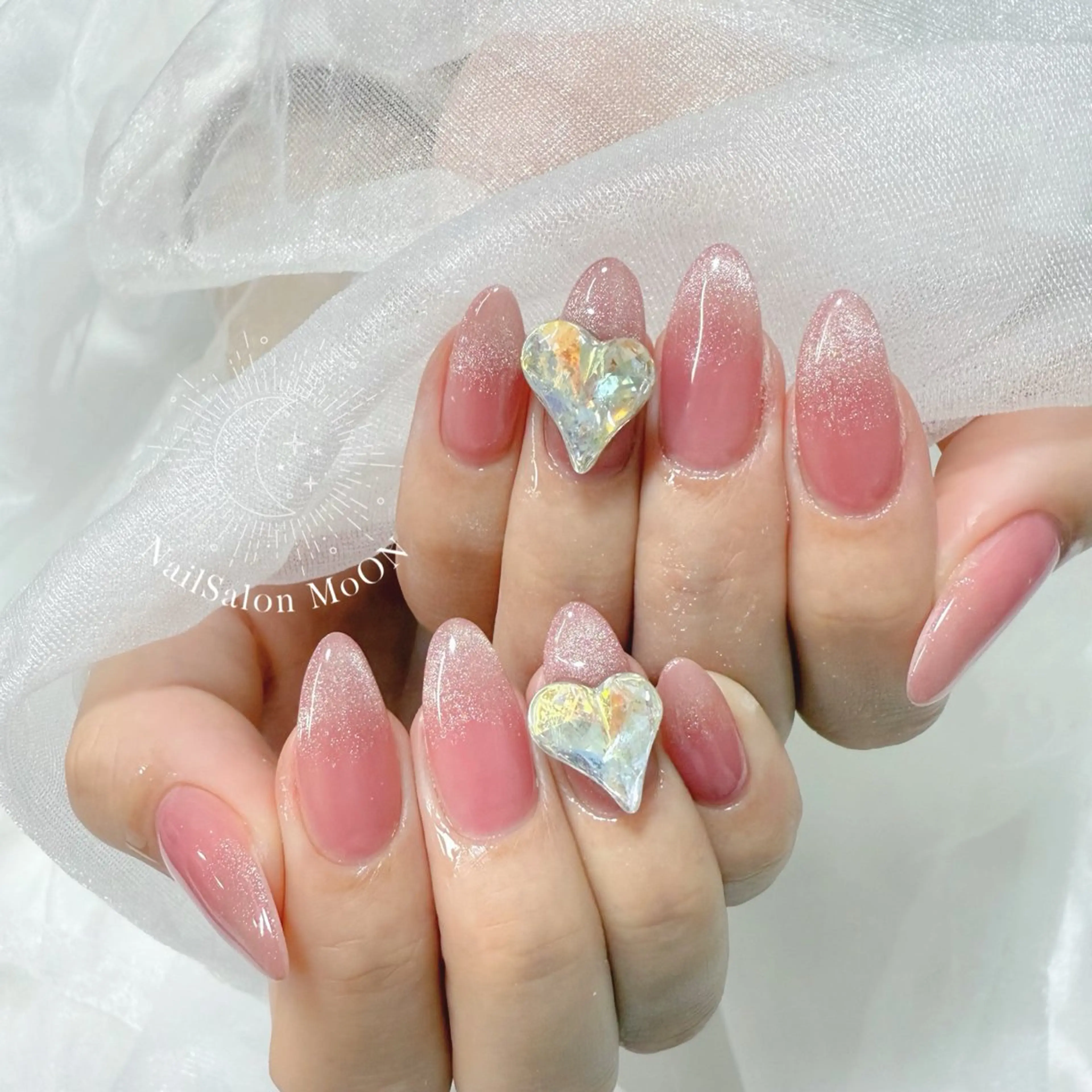 ネイル ハート マグネットネイル MoON...❤︎ MeGuのネイルデザイン