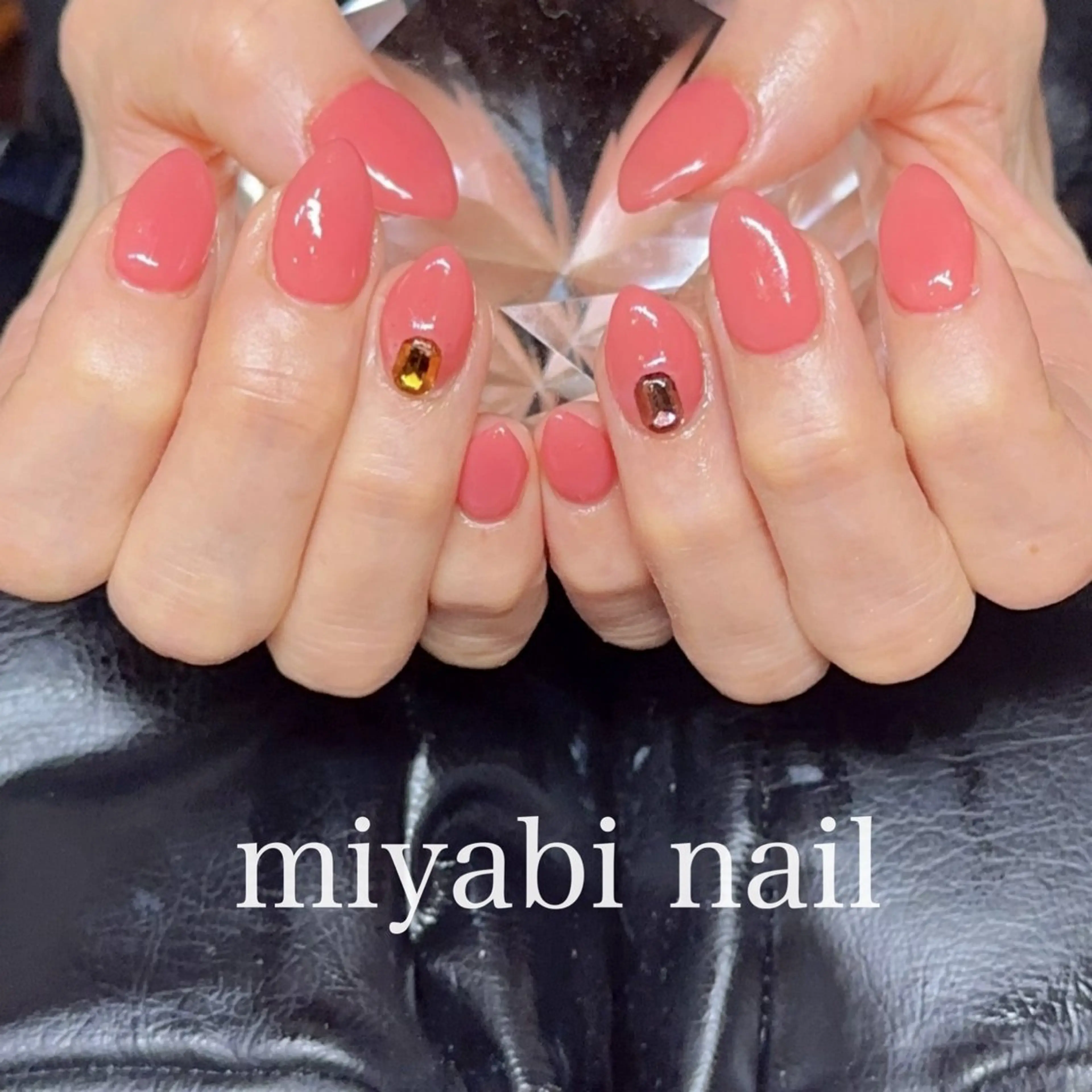 ネイル 持ち込み ワンカラーネイル ピンク シンプルネイル 冬ネイル ハンドネイル miyabi nail 桂川駅近くのネイルデザイン