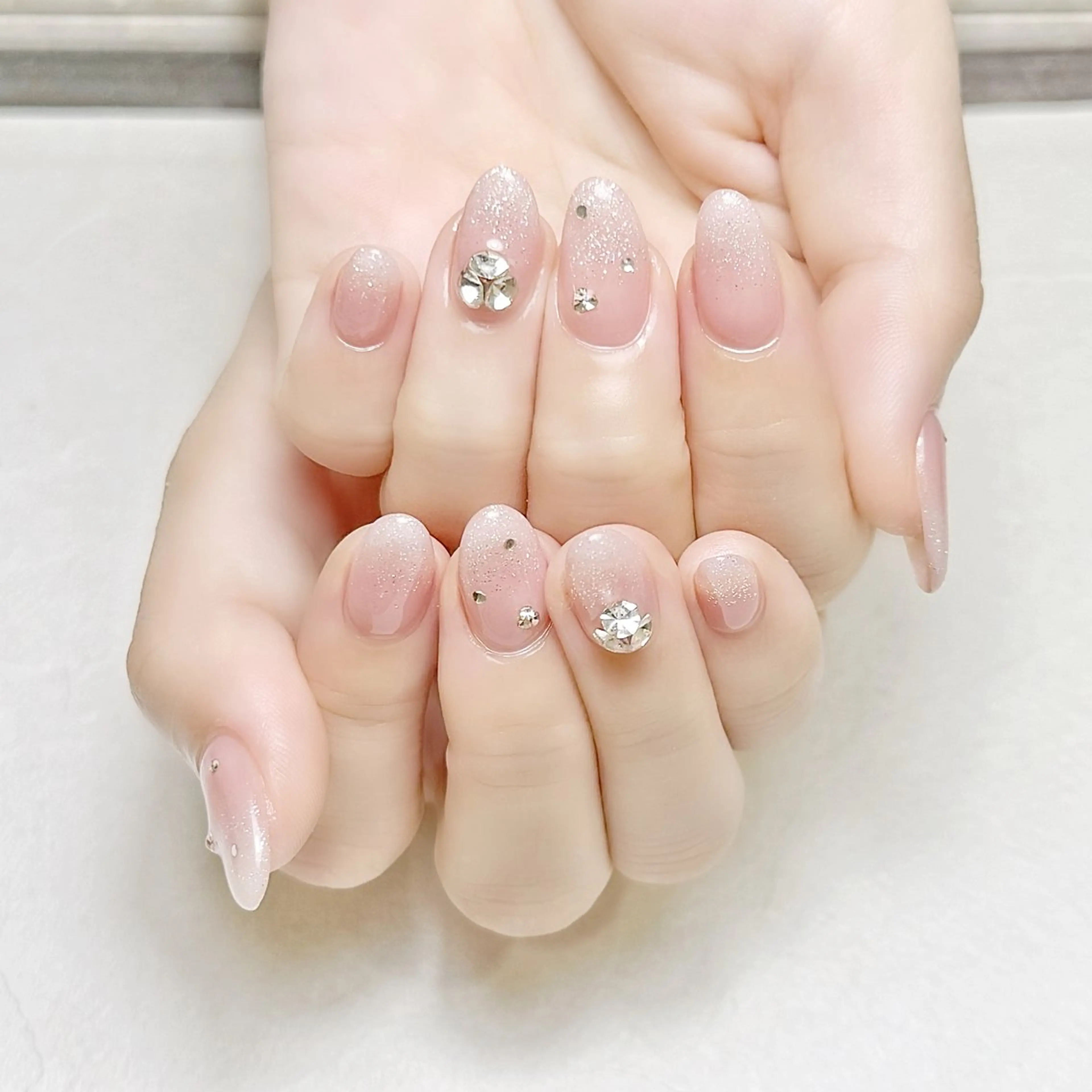 ネイル アートネイル グラデーション ラメ(グリッター) オフィスネイル ピンク rouse nail RISATOのネイルデザイン