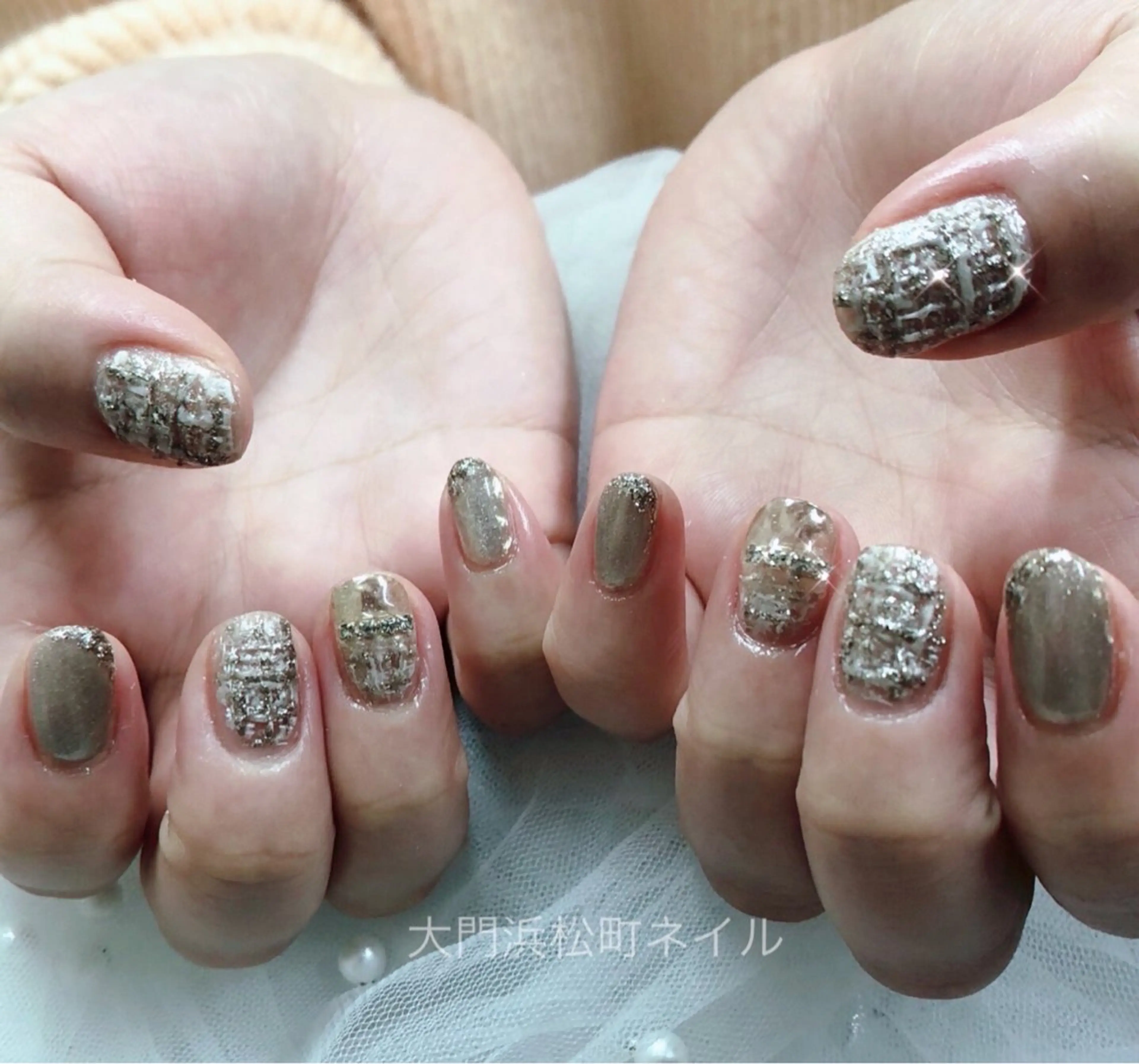 ネイル ボルドー 成人式 フレンチネイル ガラスフレンチ マグネットネイル 大門浜松町 ネイルのネイルデザイン