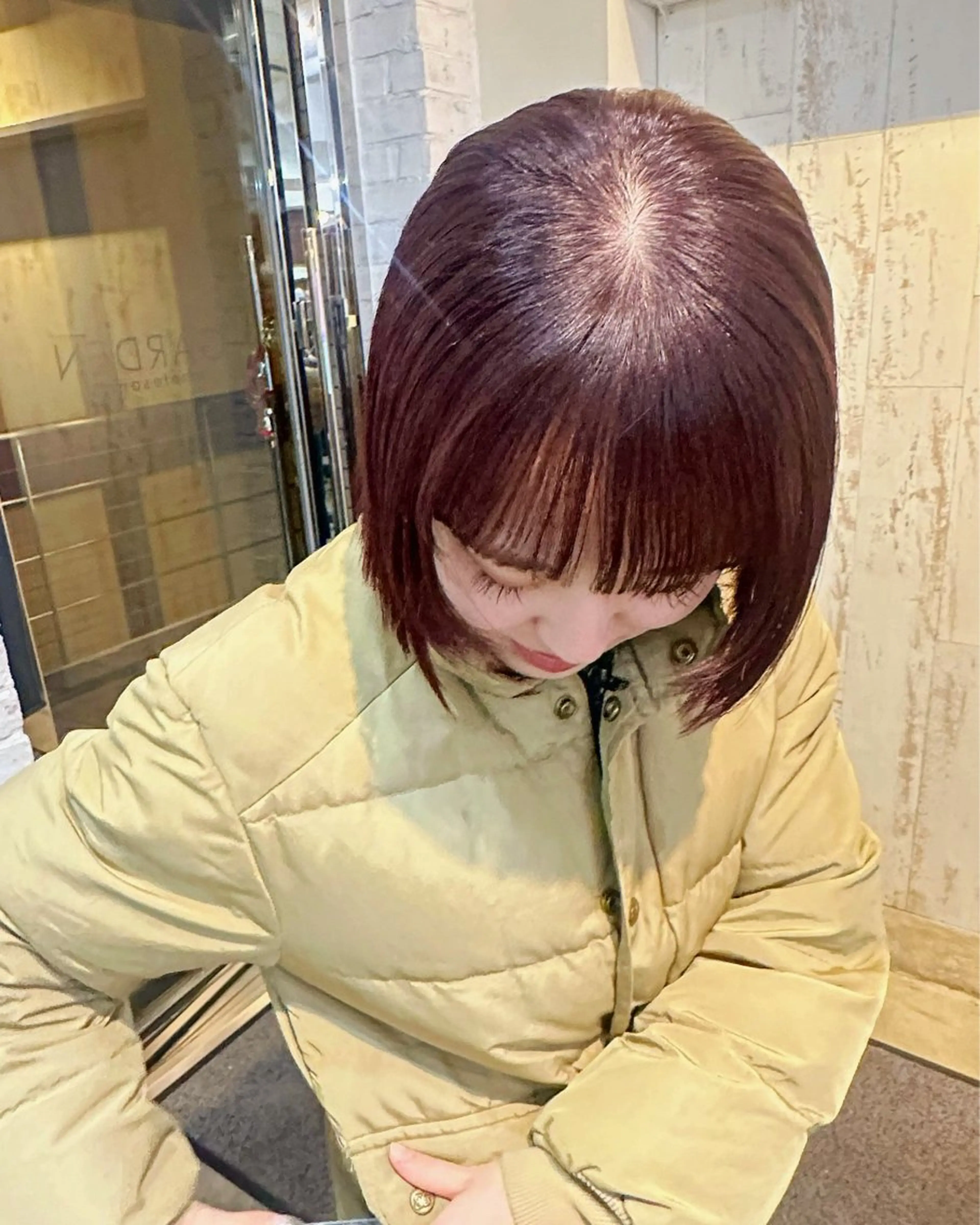 ショート カラー レッドカラー ヘアカラー トリートメント ❤️アヤカ Wカラー ボブ レイヤー❤️のヘアスタイル