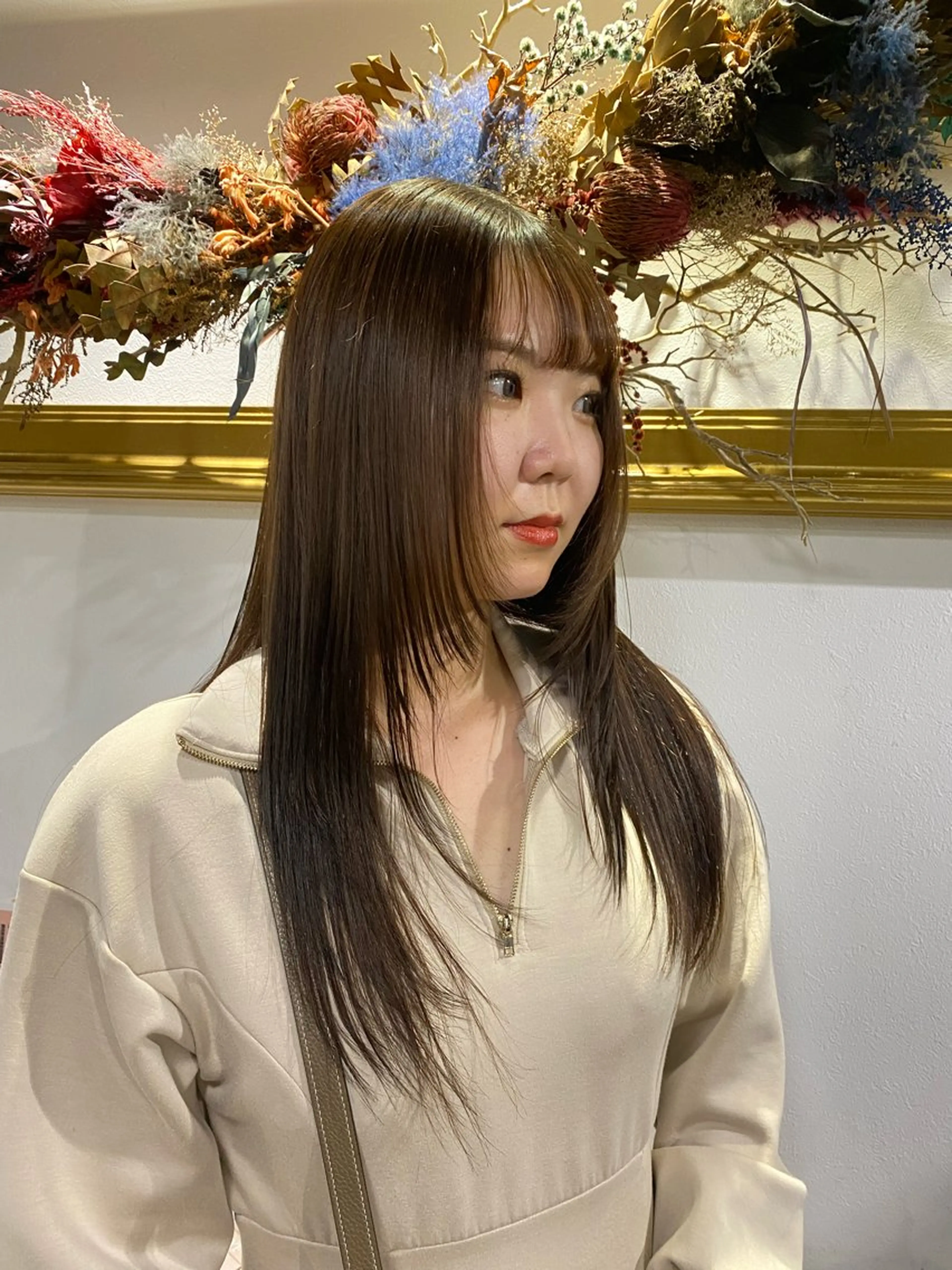 ロング 顔周りカット レイヤーカット 山影✨バレイヤージュ ハイライト✨メンズ◎のヘアスタイル