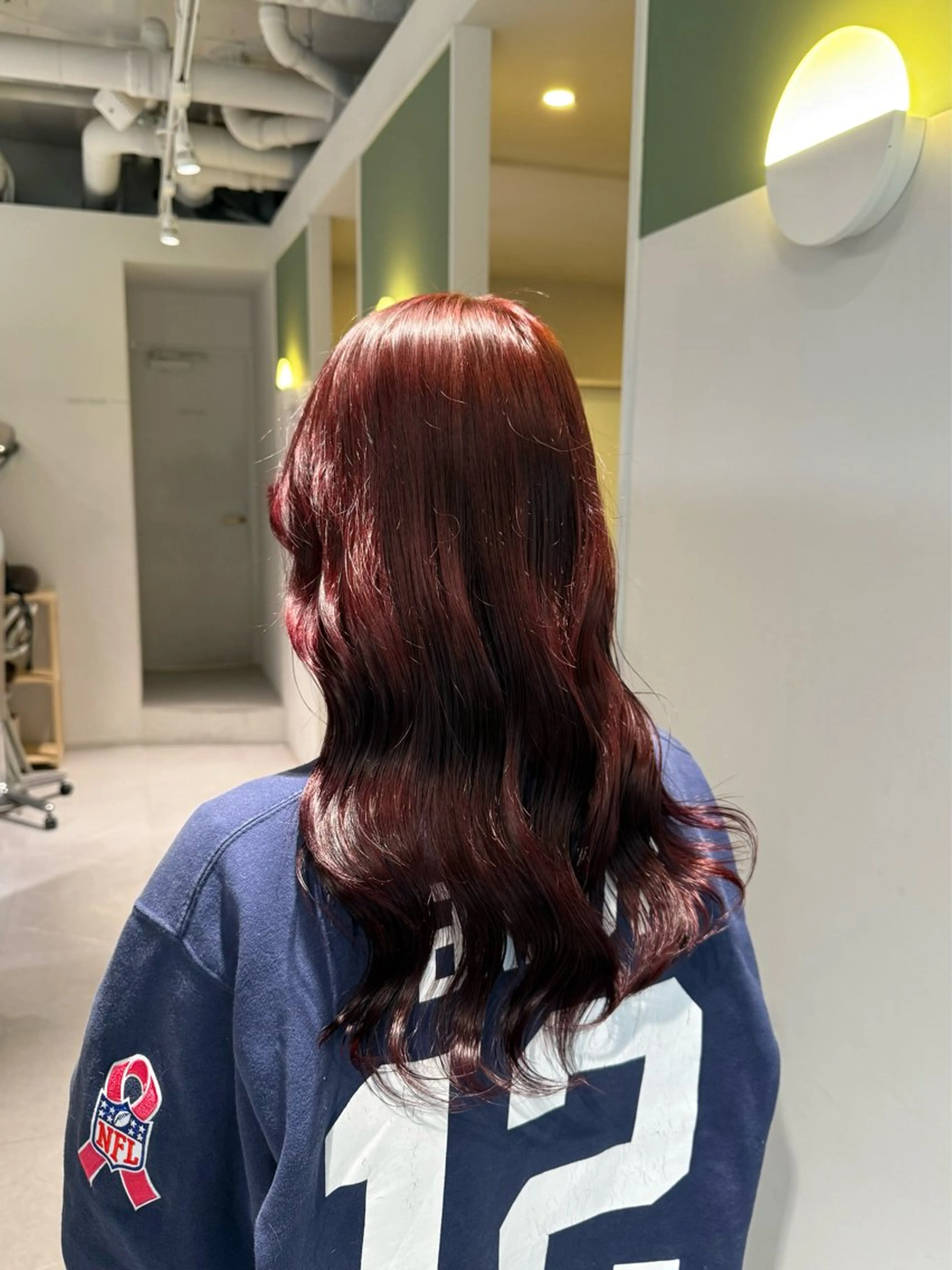 カラー ブリーチ 透明感カラー レッドカラー ヘアカラー トリートメント 暖色カラー/艶髪/ 韓国/ひなのヘアスタイル