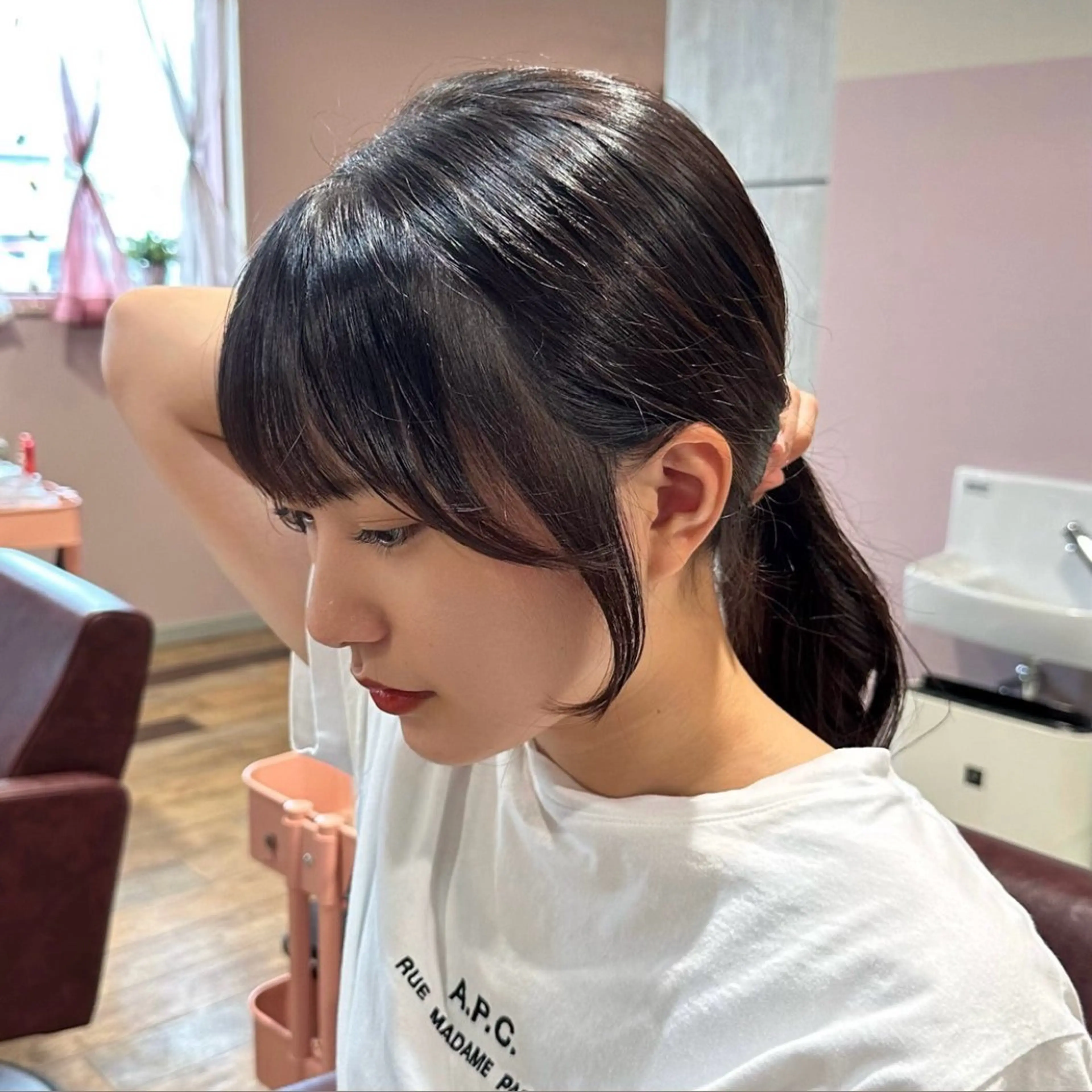 ミディアム 顔周りカット 柔らかいcolor ￤韓国￤🩰マユ🩰のヘアスタイル