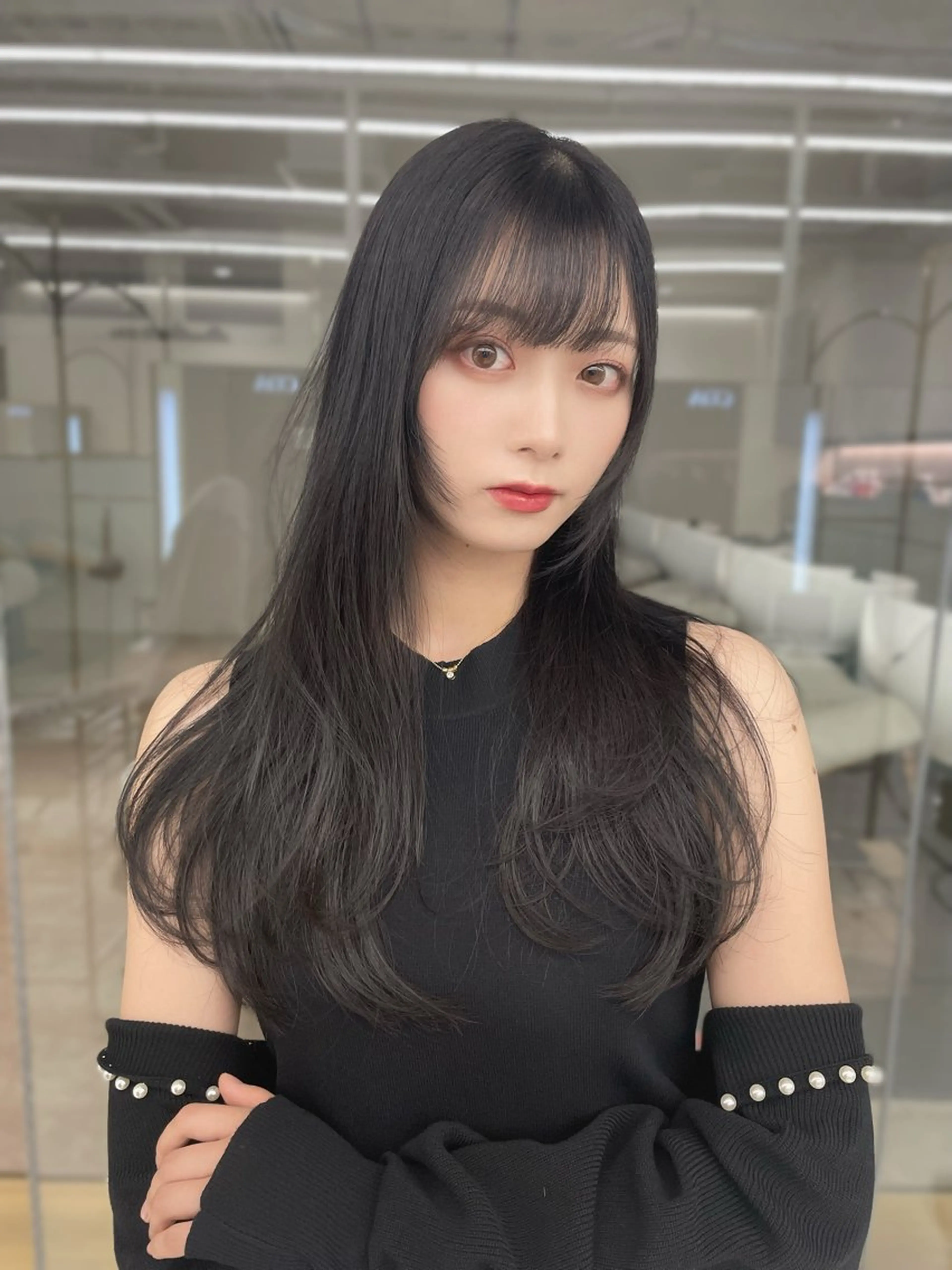 ロング カラー 顔まわりレイヤー レイヤーカット COA GINZA 空也/前髪/顔まわりのヘアスタイル