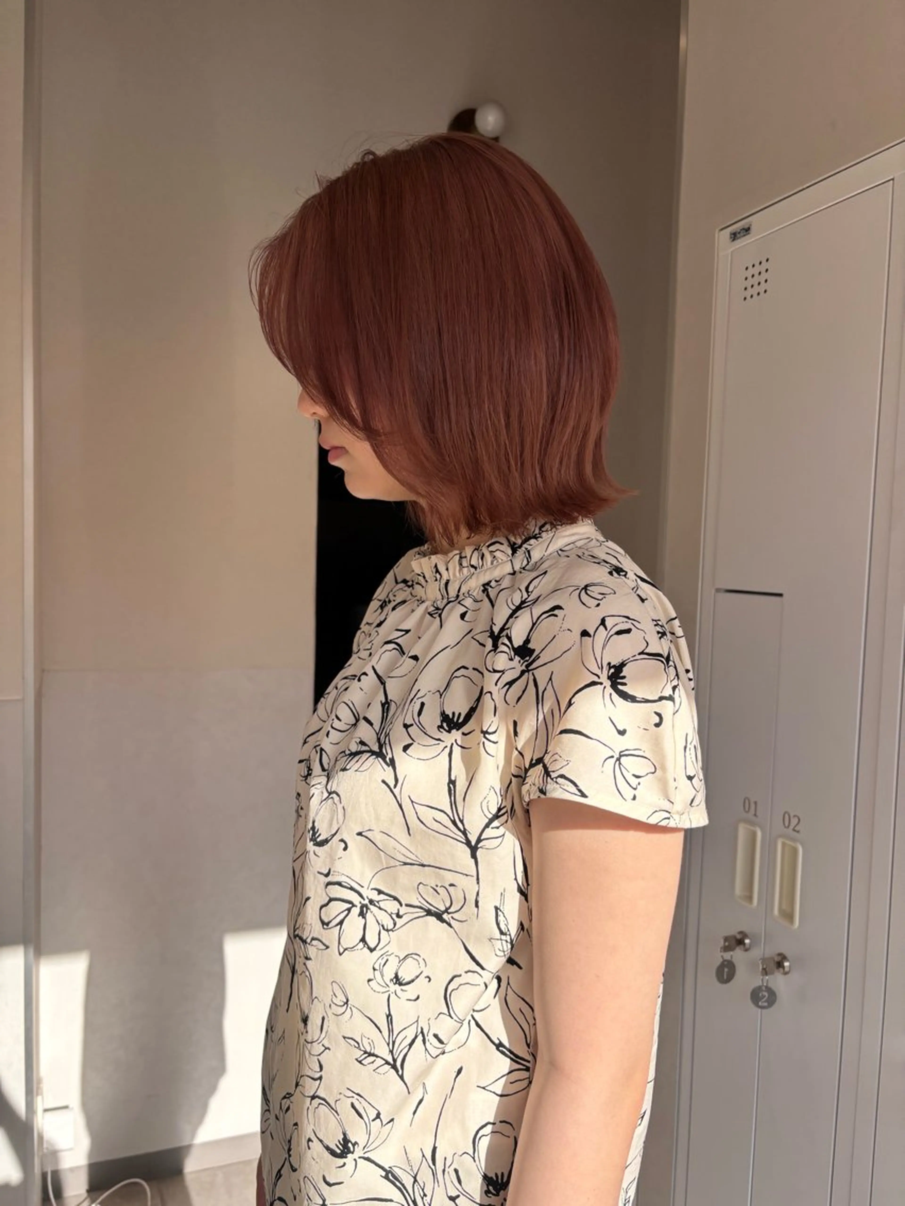 ミディアム カラー ボブレイヤー ベージュカラー ピンクカラー ピンクベージュ ボブ カット ヘアカラー なぎ🌿.∘[ボブ, ニュアンスカラー]のヘアスタイル