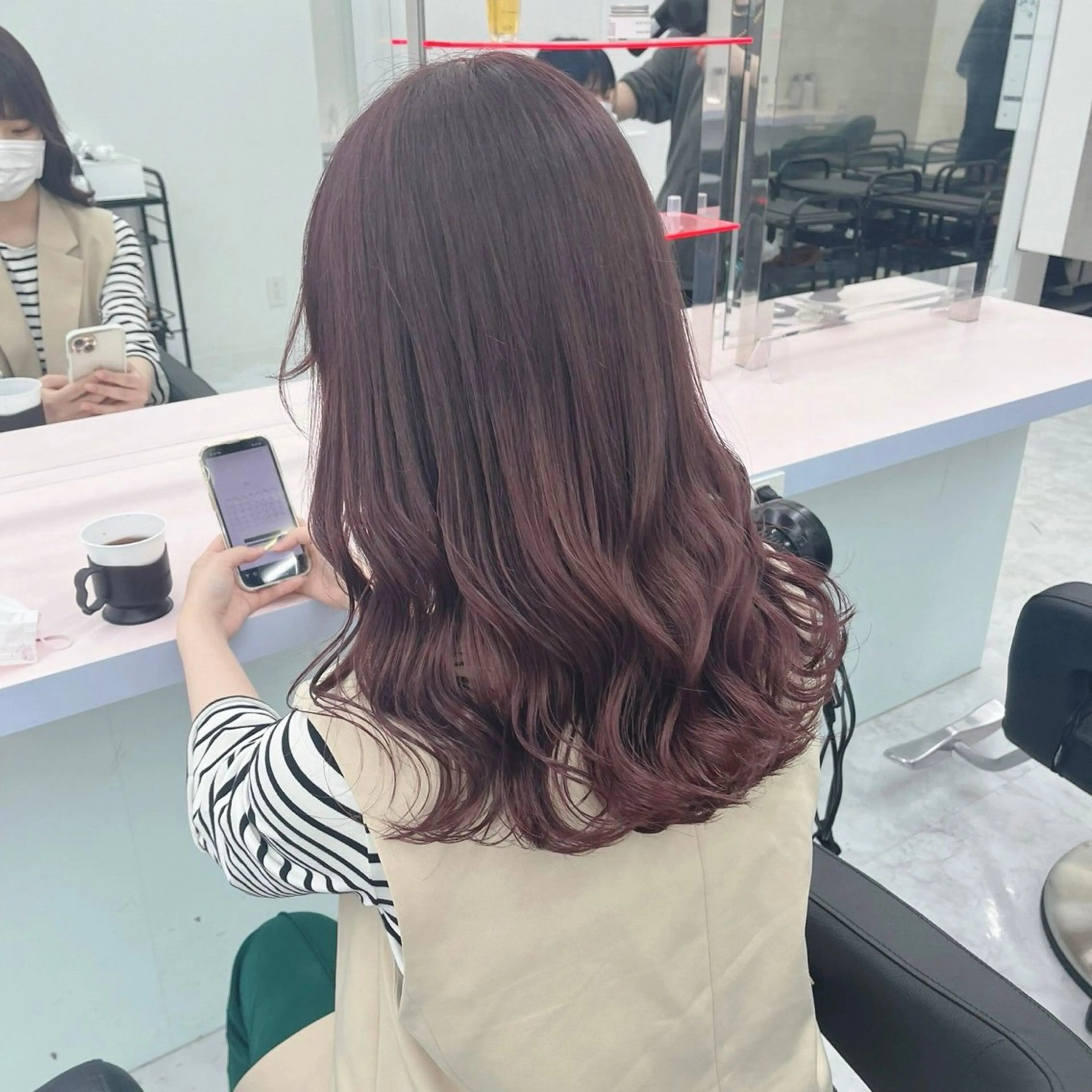 セミロング カラー パーマ ヘアアレンジ メンズ 🤍透明感カラー🤍 似合わせ🤍AINEのヘアスタイル