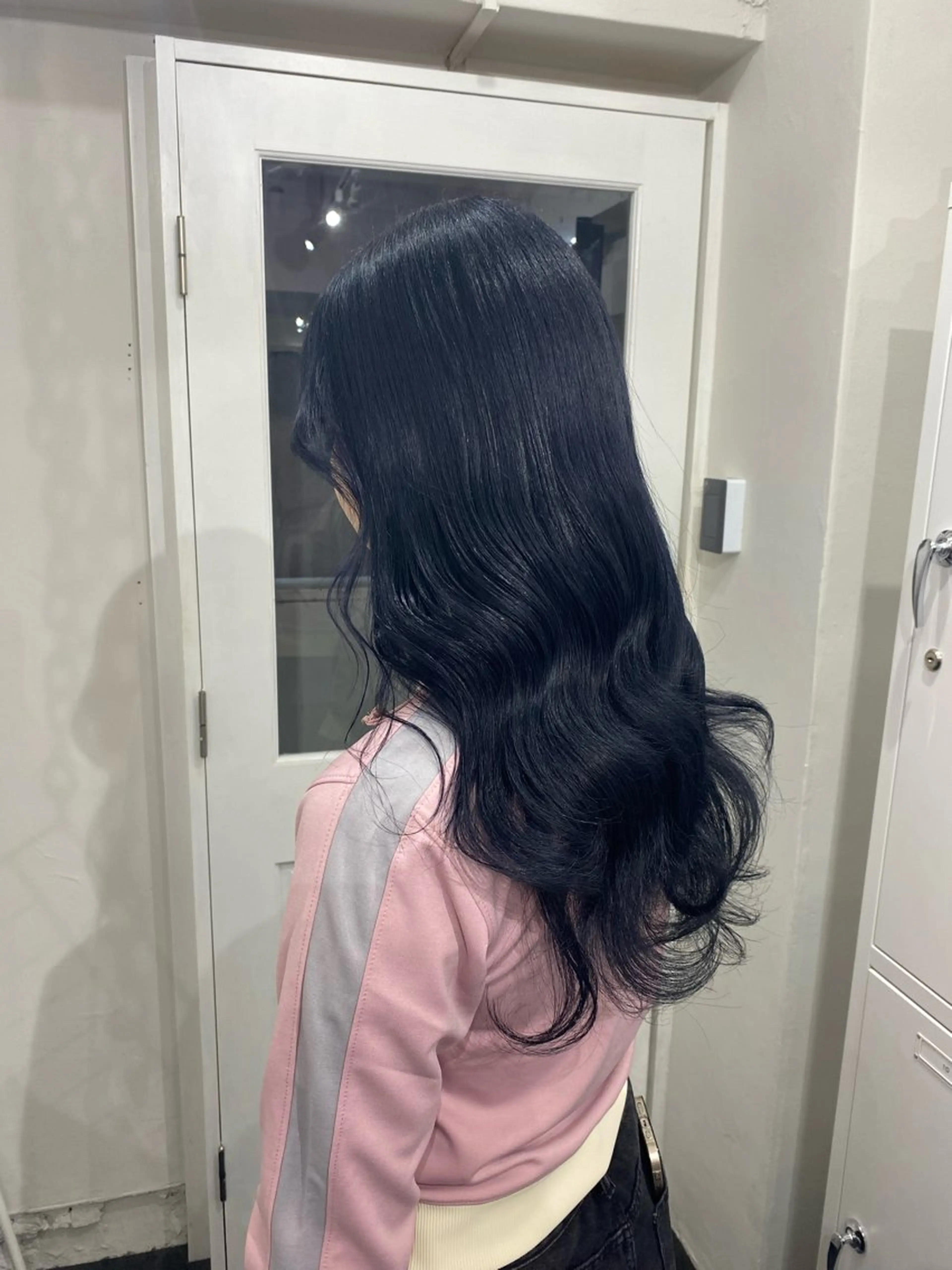 カラー ブリーチ ブルーカラー ネイビーカラー 楓🦋韓国系レイヤー / 透明感カラー🤍のヘアスタイル