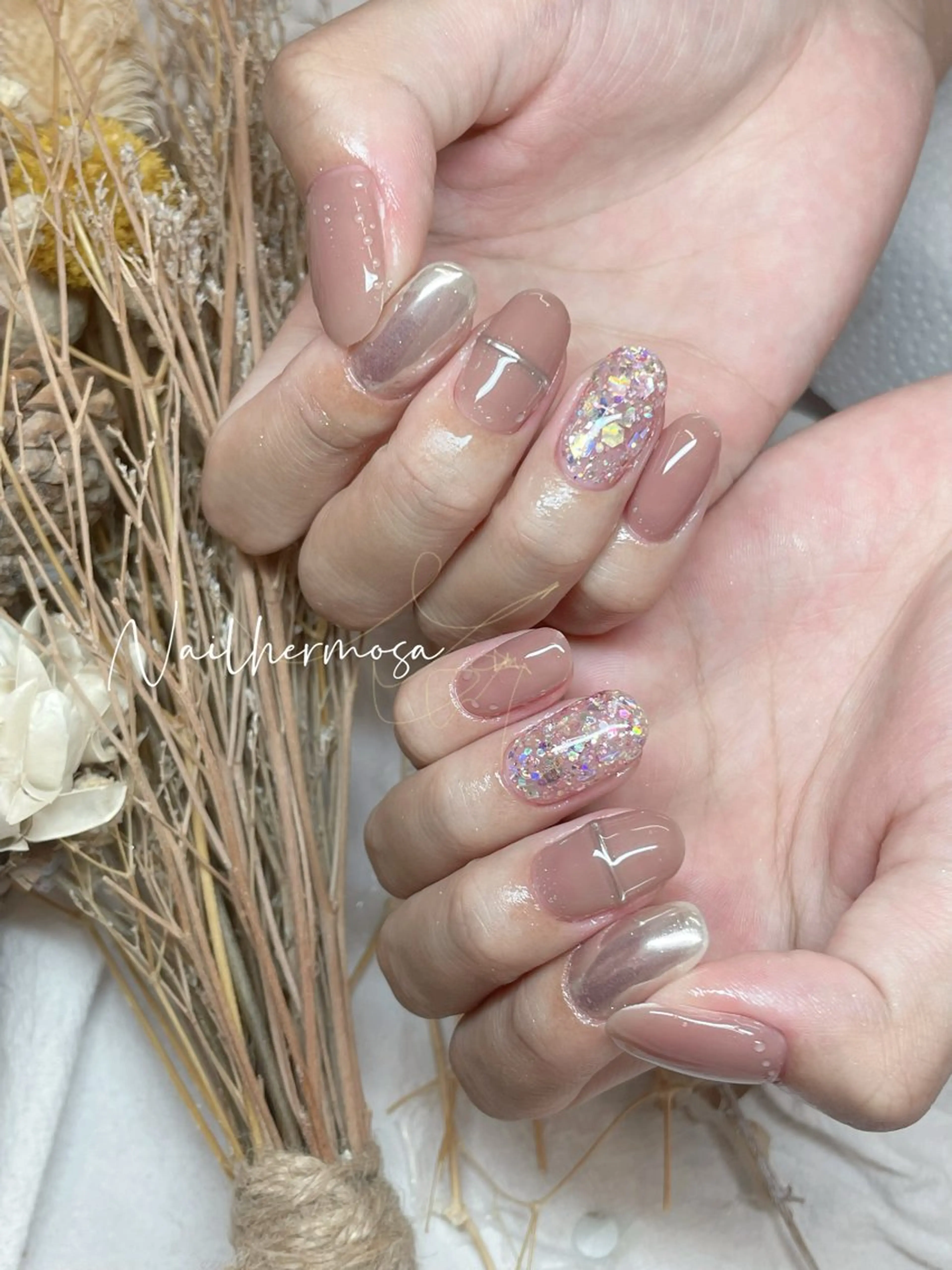 ネイル 長さ出し フラッシュネイル フットネイル ジェルネイル マグネットネイル ハンドネイル ネイル エルモサのネイルデザイン