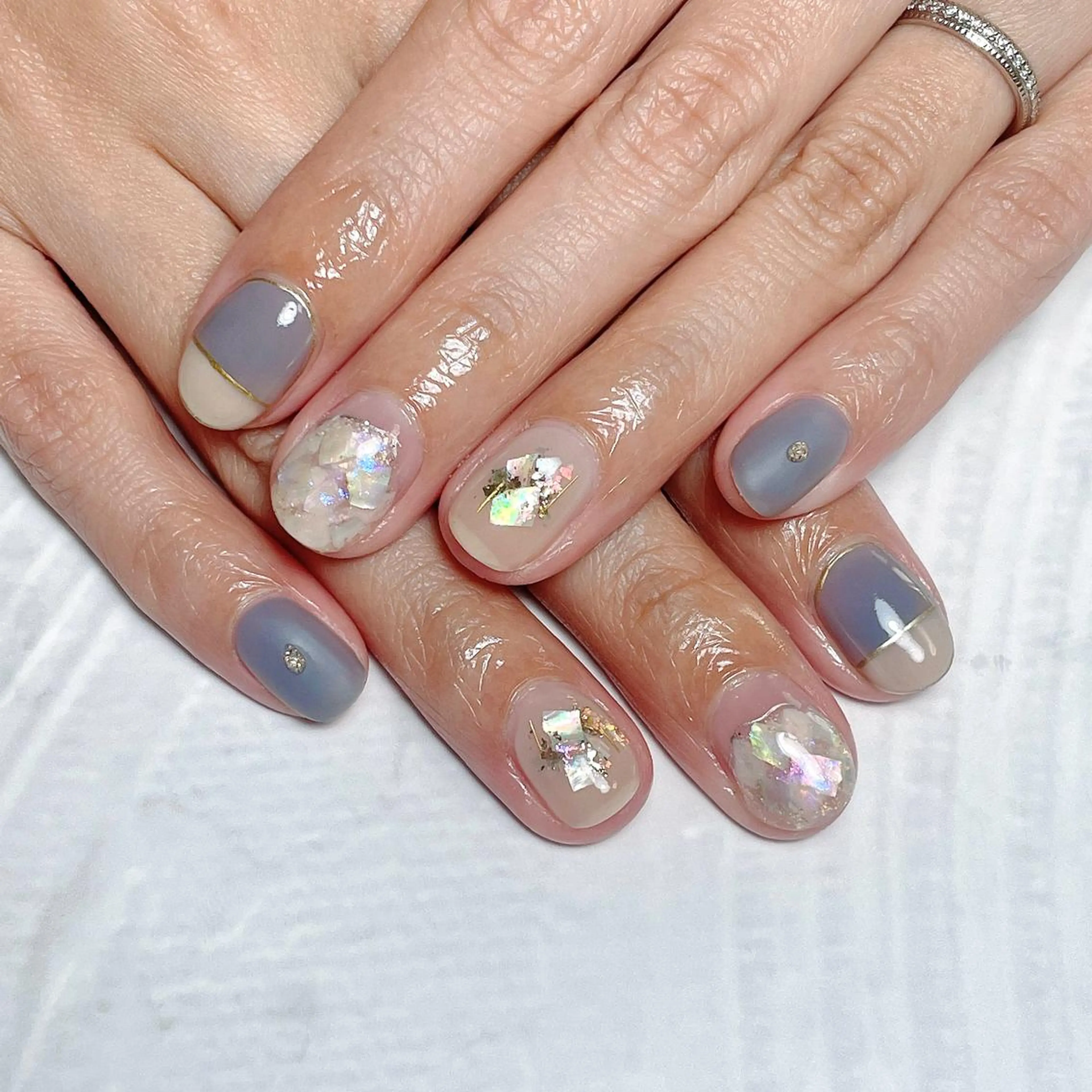 ネイル ブルー amulet TOMOMIのネイルデザイン