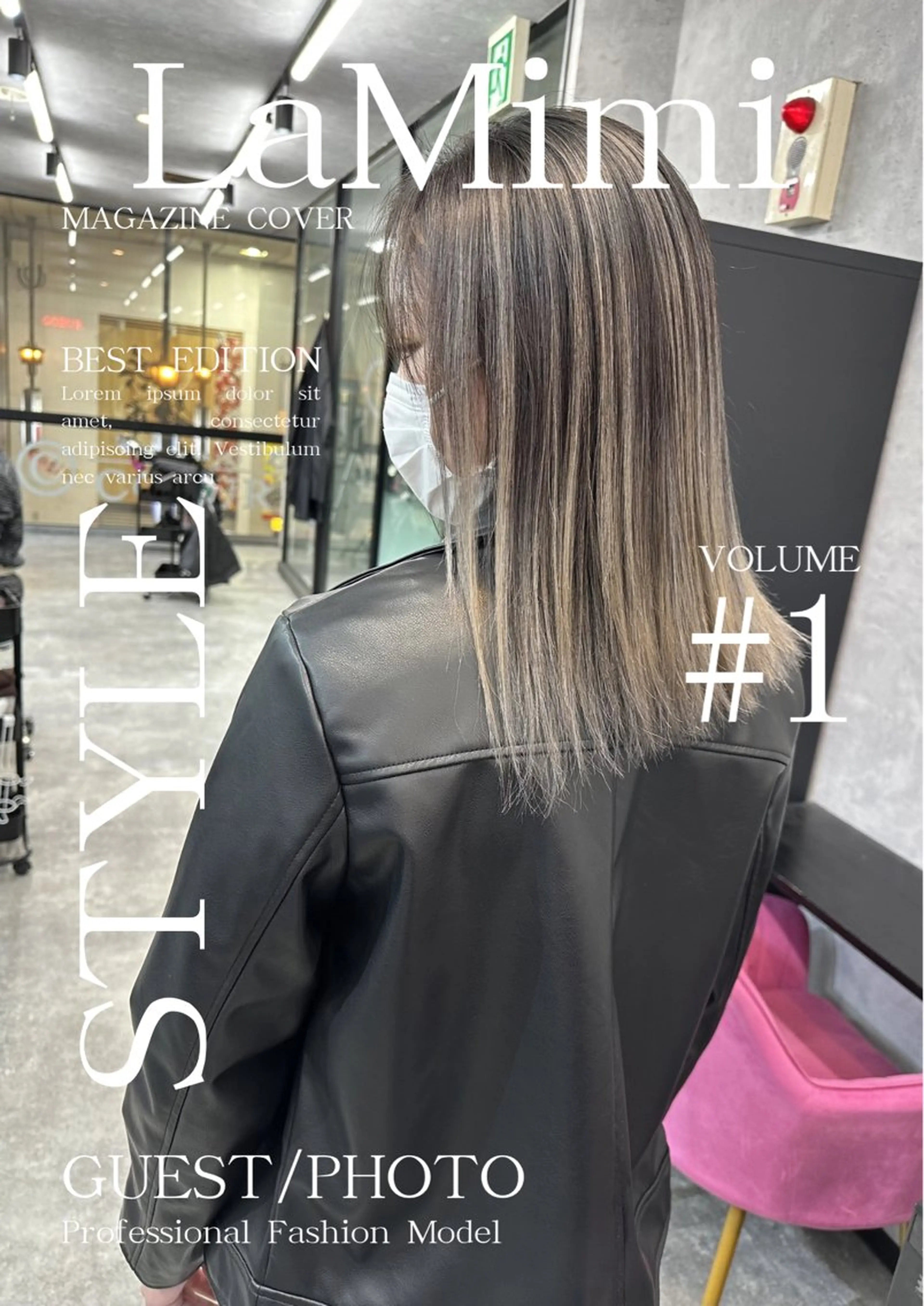 セミロング カラー セミロングパーマ バレイヤージュ ミストバング ブリーチ 透明感カラー La Mimiのヘアスタイル