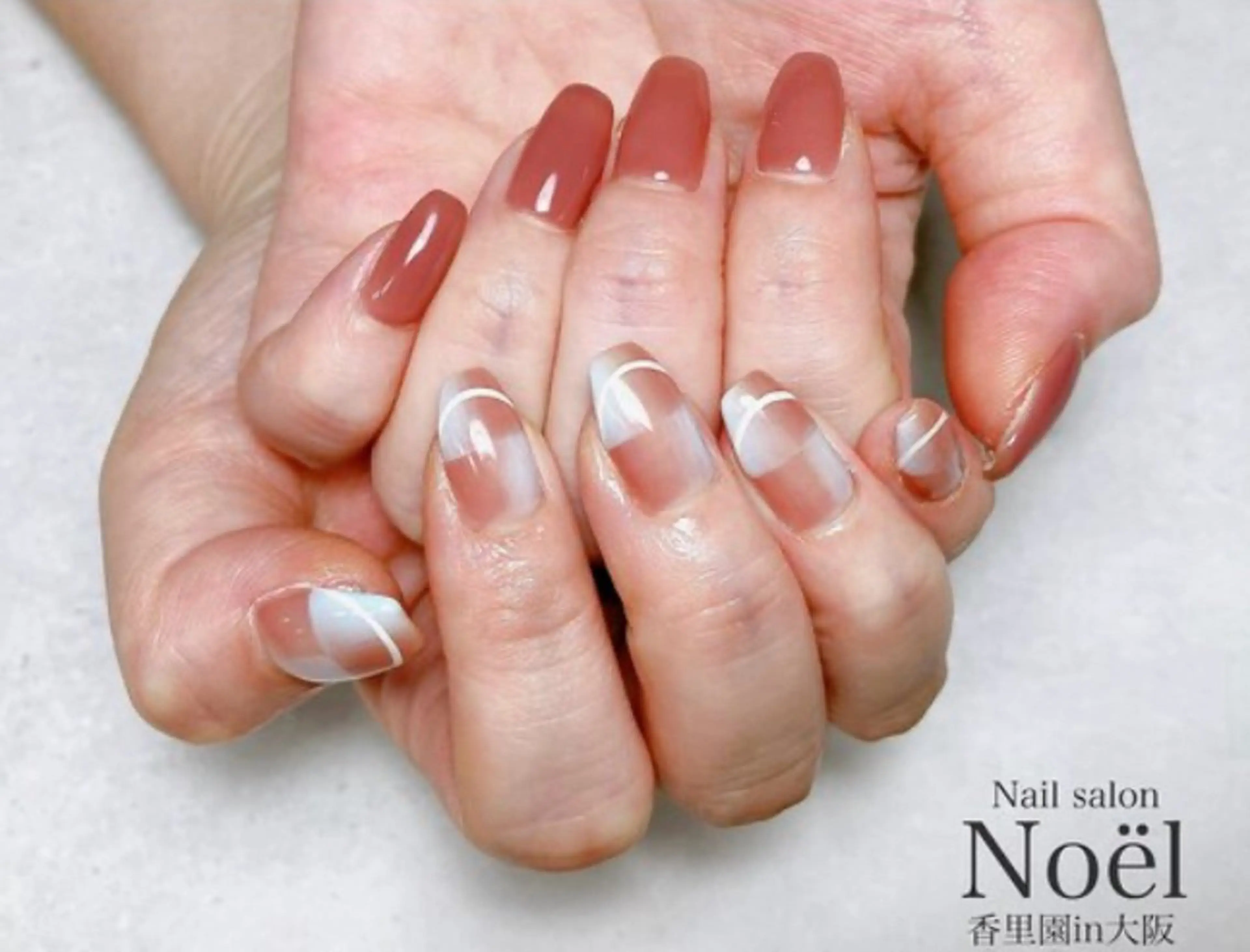 ネイル ブラウン ピンク ピンクベージュ Nailsalon ＆Noelのネイルデザイン