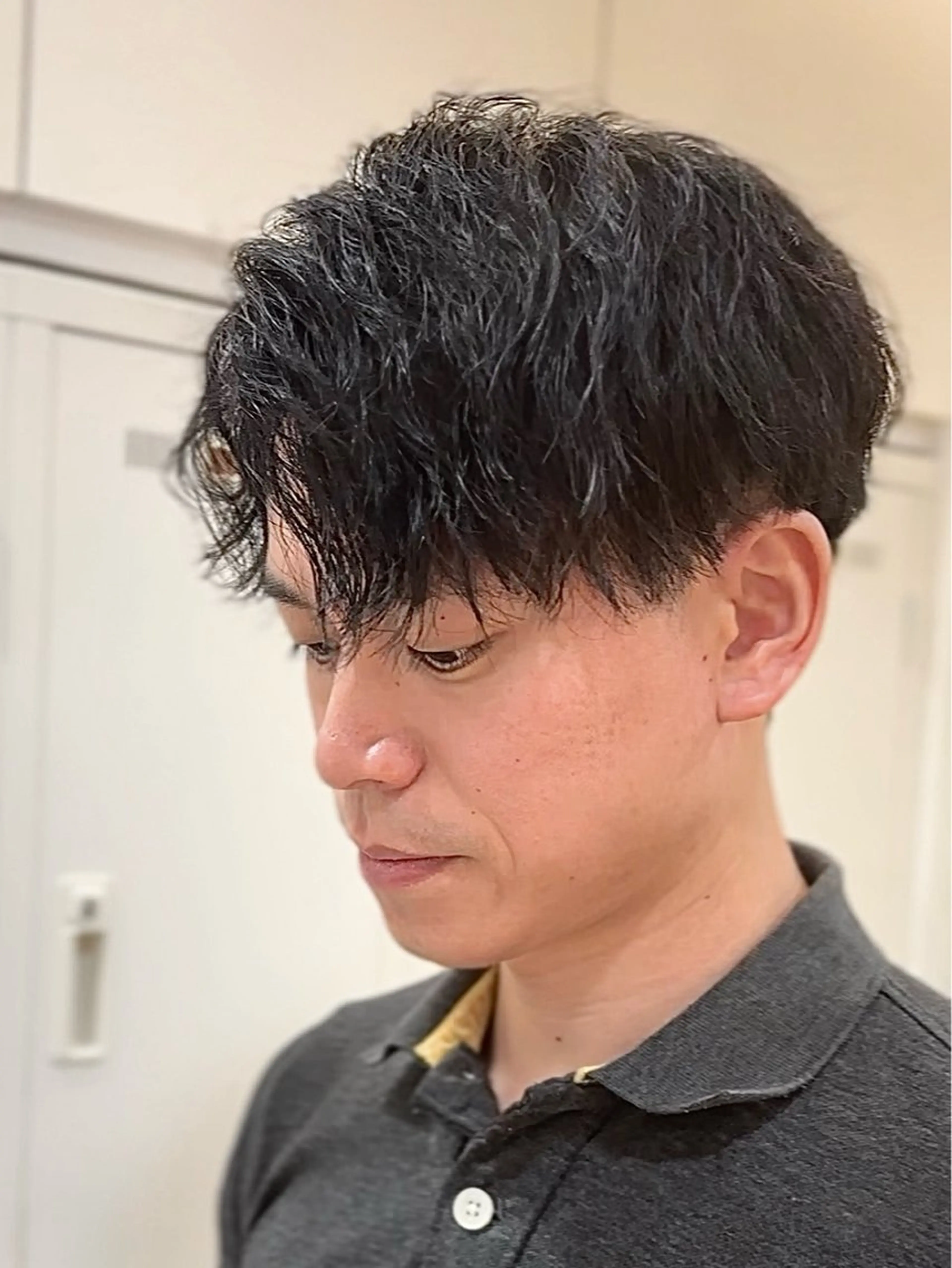 ショート パーマ メンズ カット パーマ 🩵波巻き/ツイスパ HARU💎のヘアスタイル