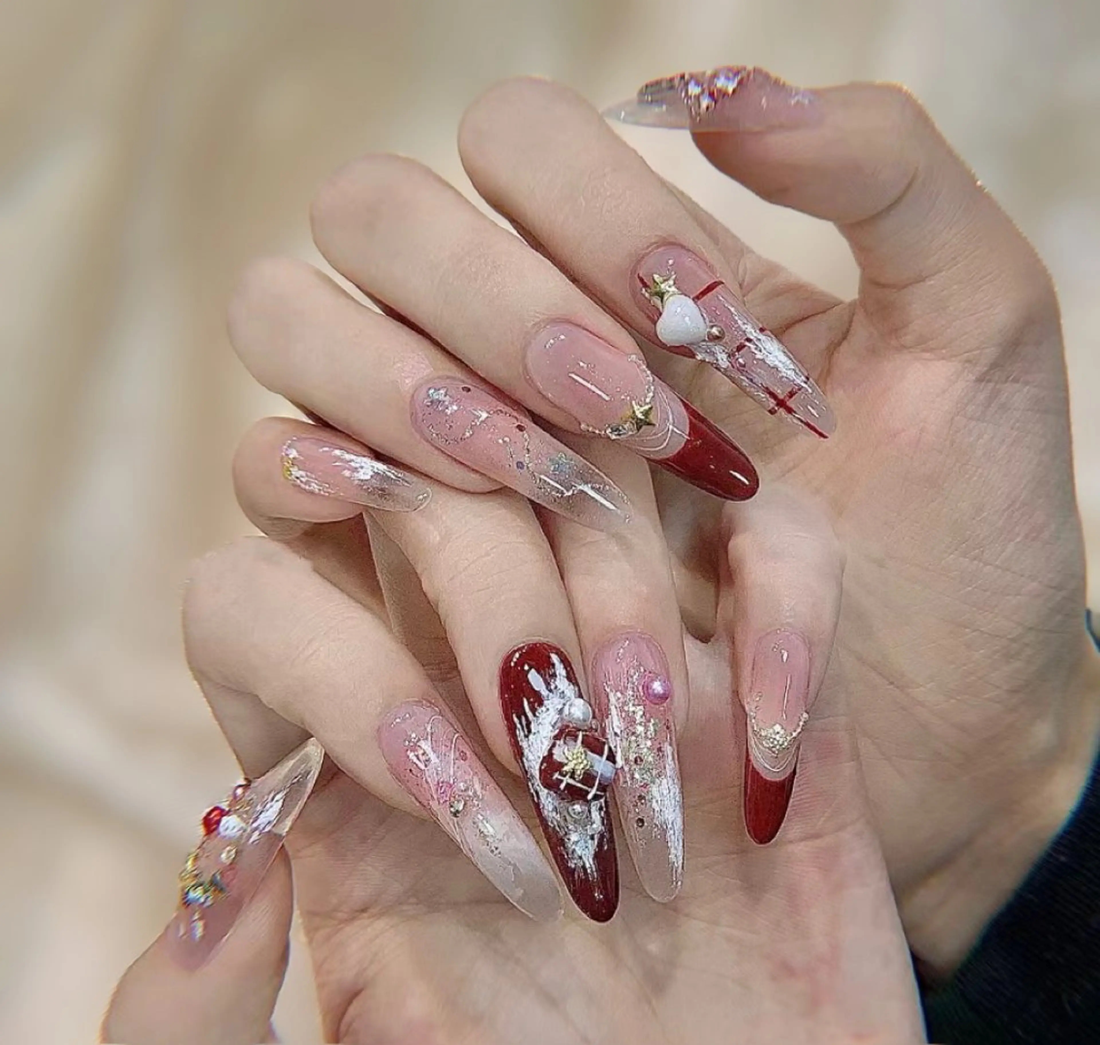 ネイル アートネイル チークネイル フレンチネイル ジェルネイル グリーン YK Beauty Salonのマツエク・マツパデザイン