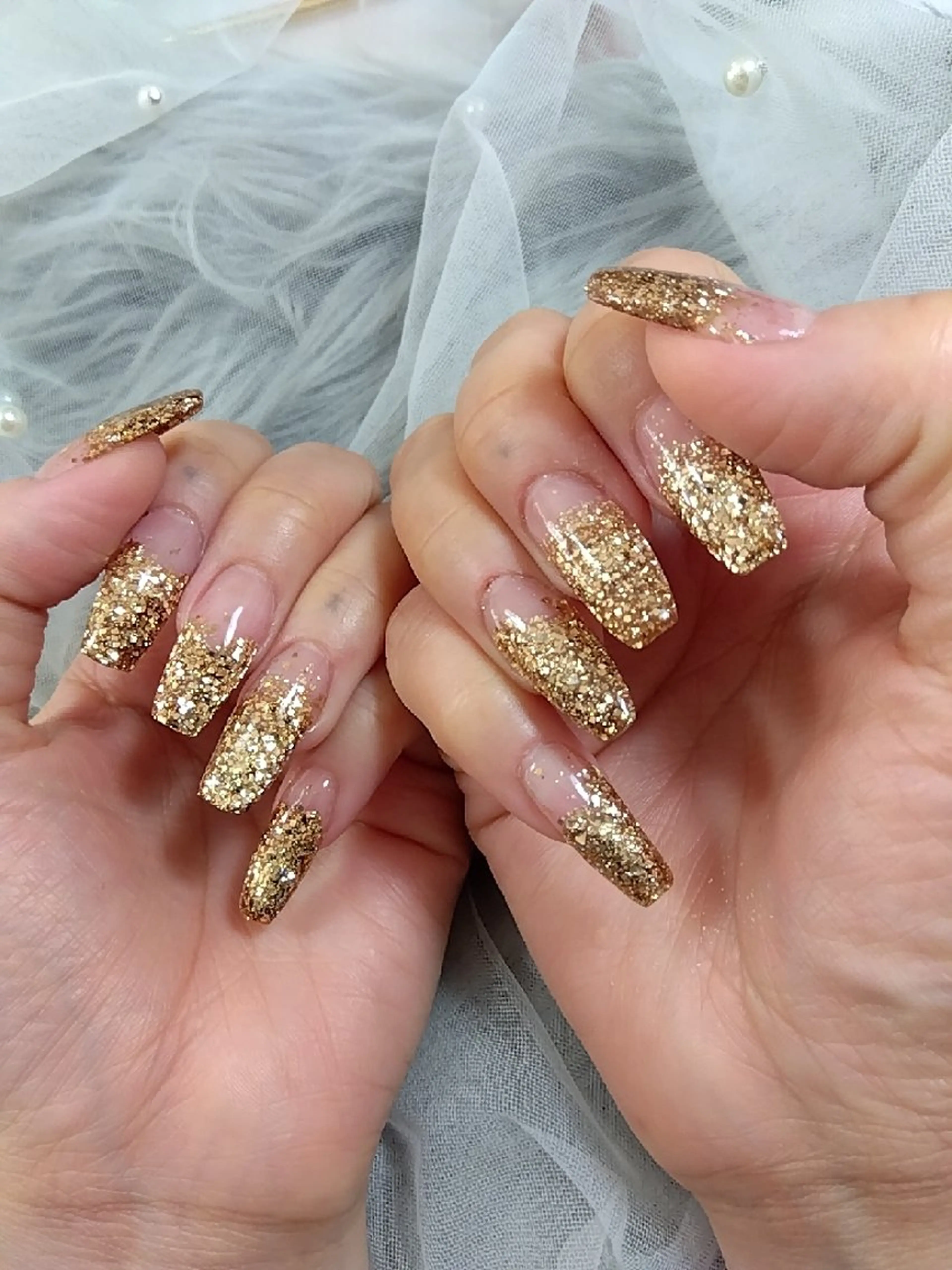 ネイル ラメ(グリッター) スカルプネイル L'amour 吹田市のネイルデザイン