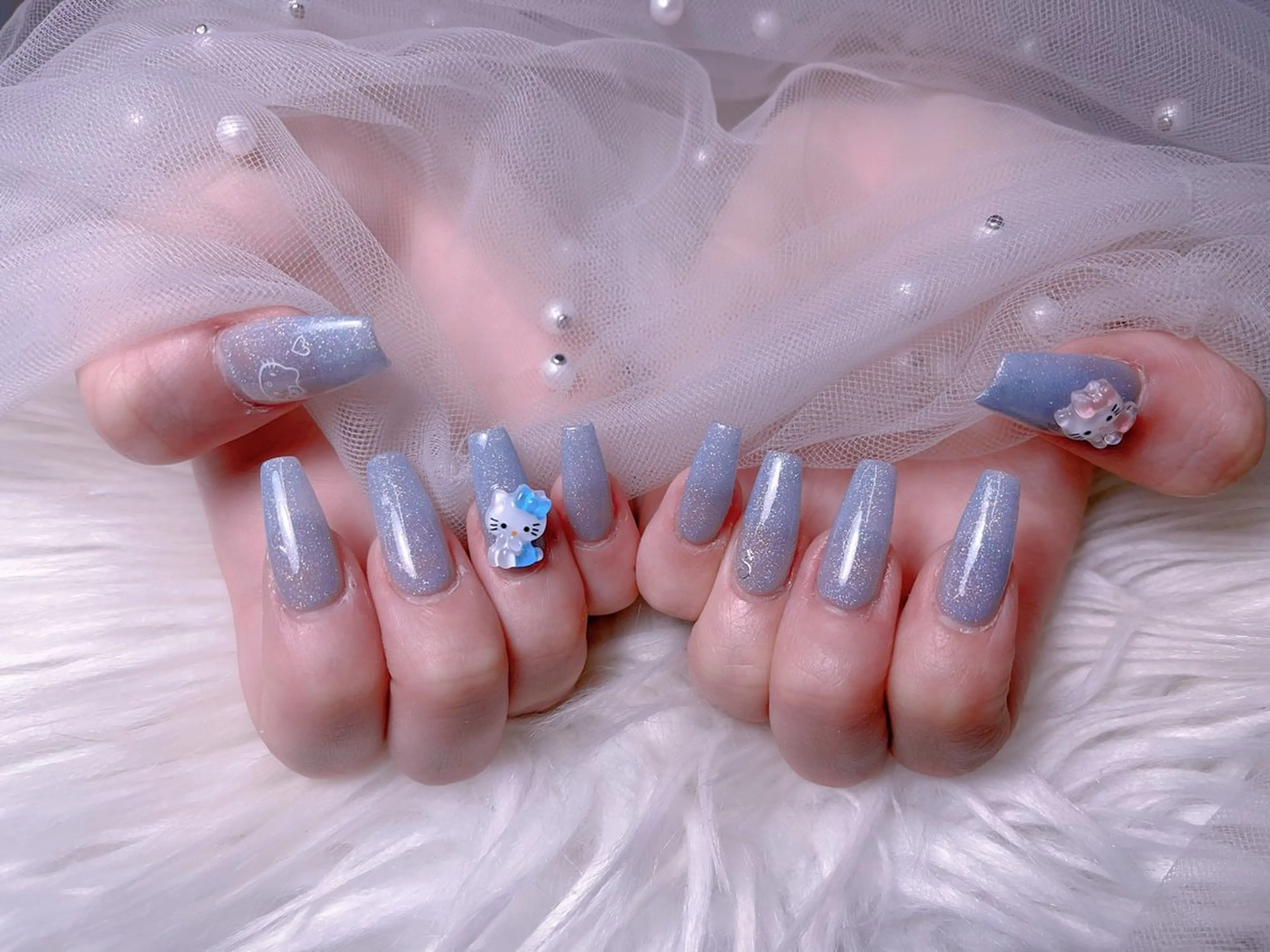 メンズ ネイル アートネイル フレンチネイル ジェルネイル キラキラネイル パラジェル ハンドネイル Bloom スカルプ専門店のネイルデザイン