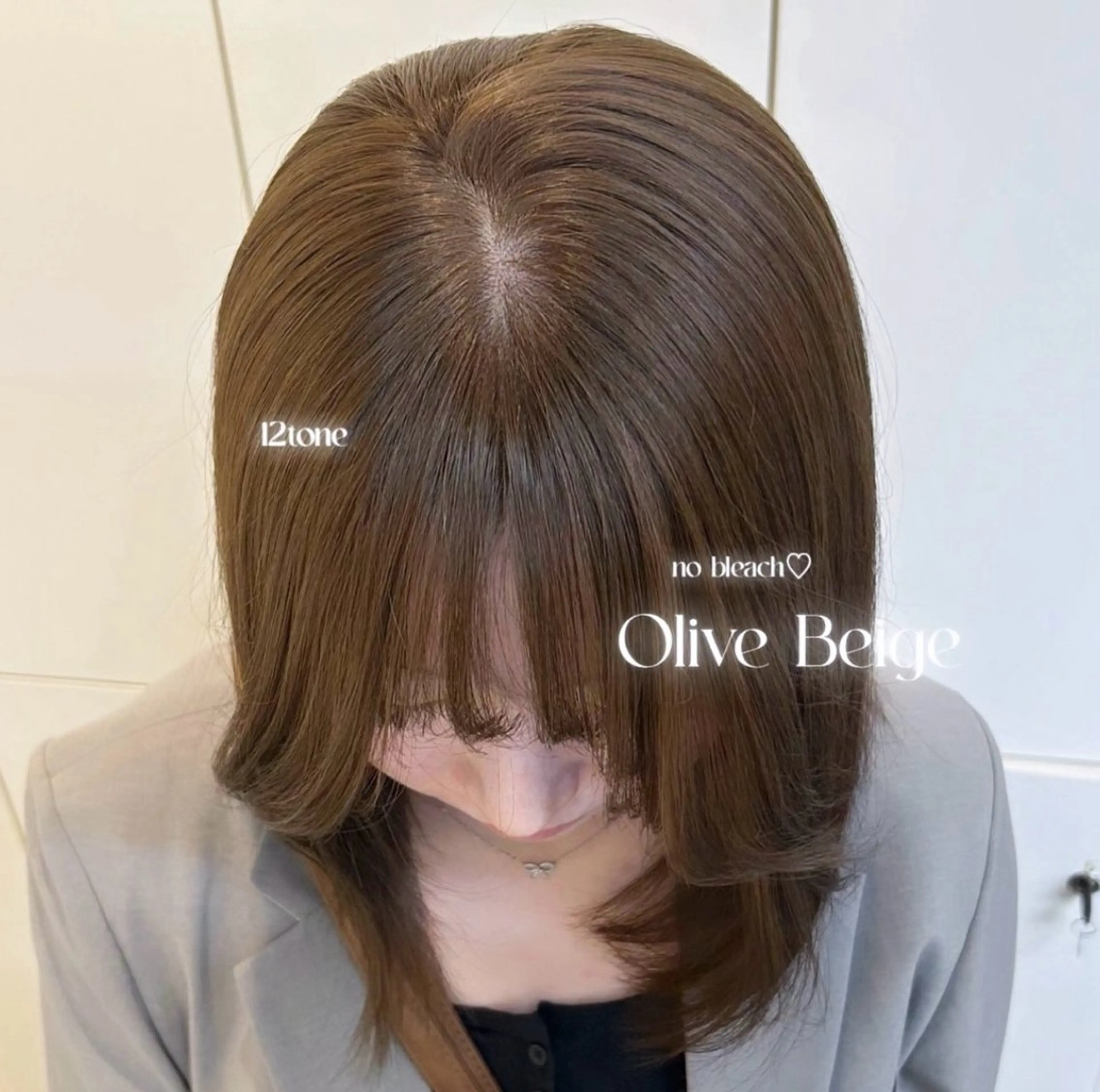 ミディアム カラー ヘアアレンジ ヘアカラー トリートメント ヘアセット ブリーチなし🤍透明 感カラーtakutoのヘアスタイル