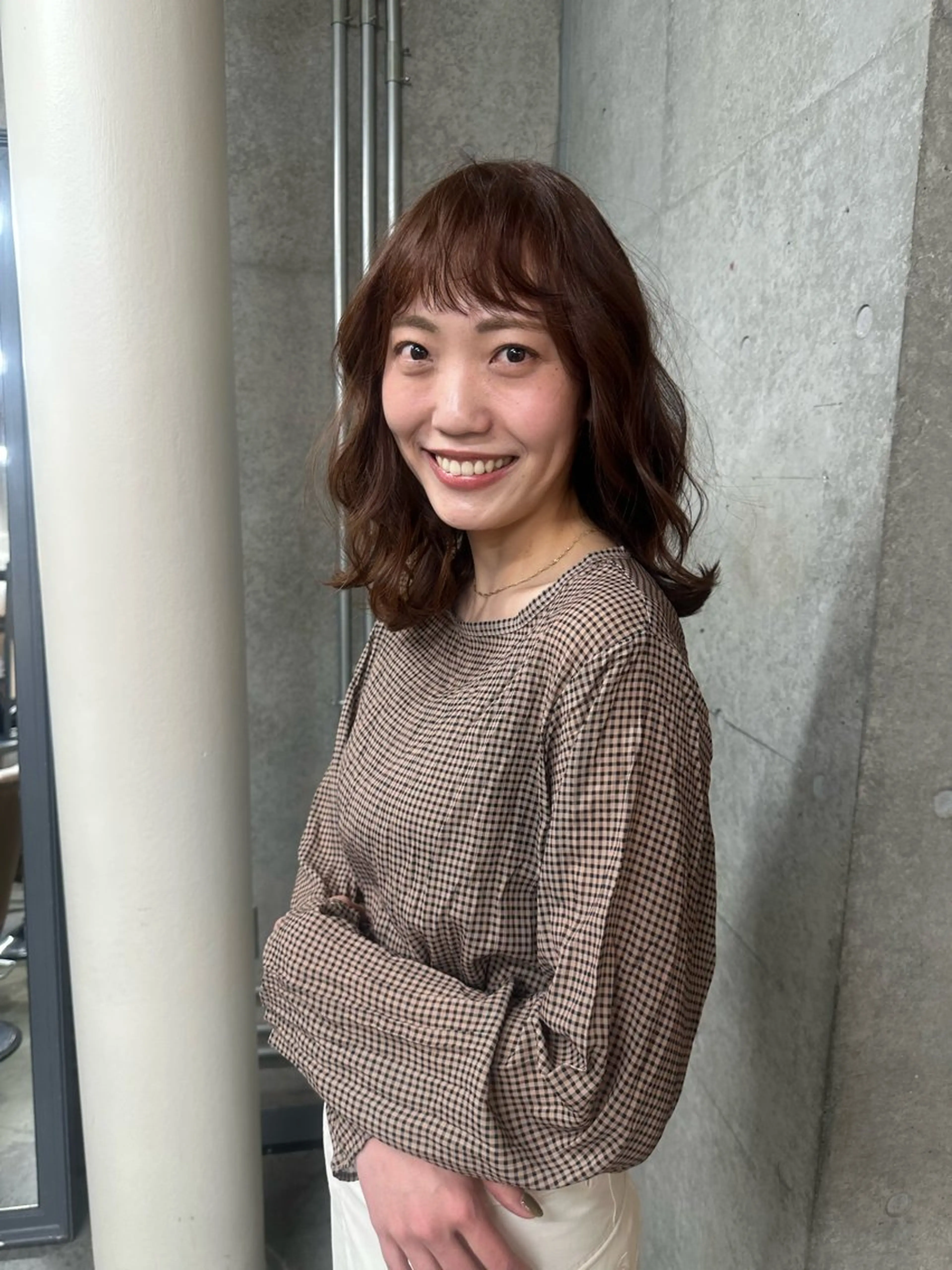 ミディアム ハセガワ レナのヘアスタイル