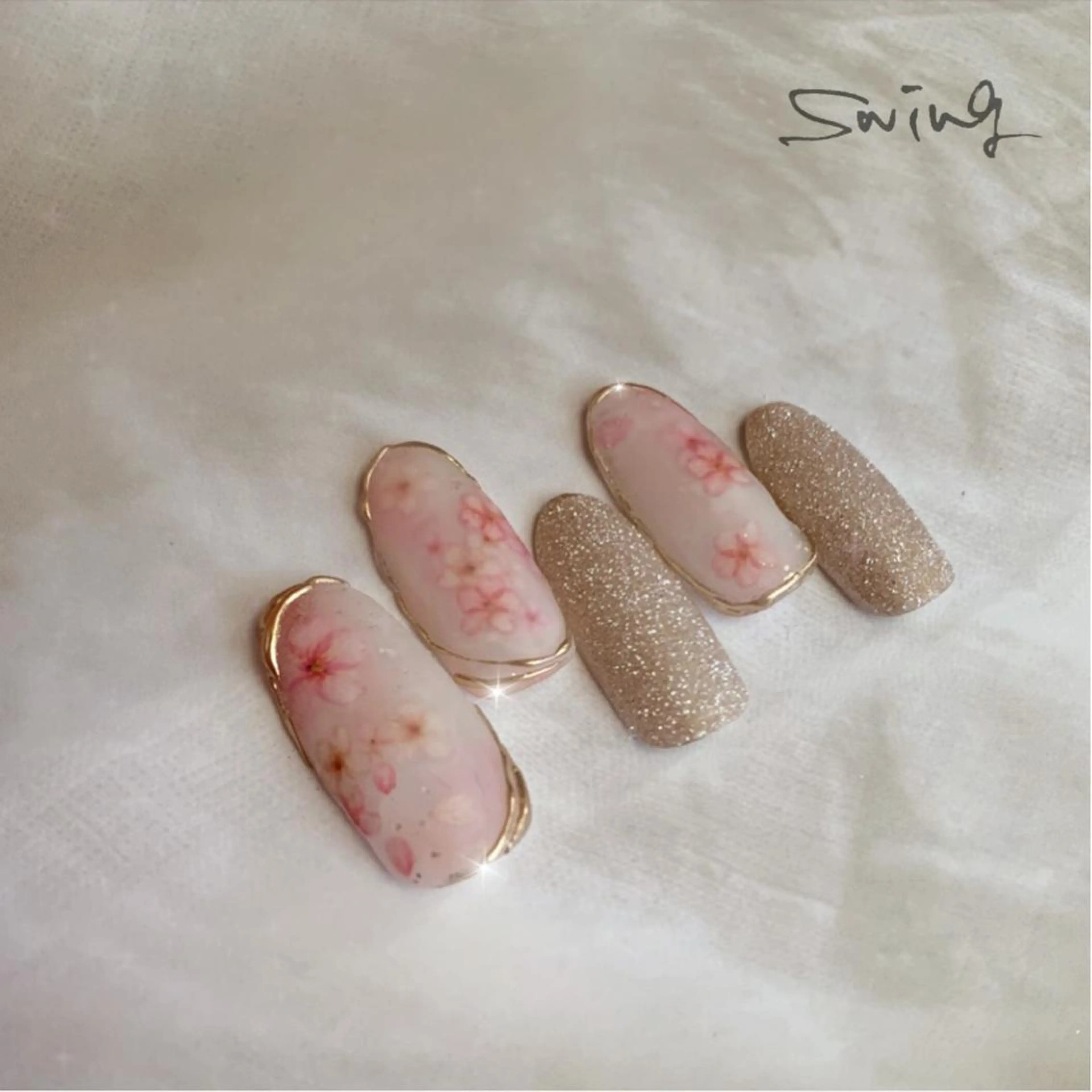 ネイル 桜ネイル マットネイル ミラーネイル Yoshida Takakoのネイルデザイン