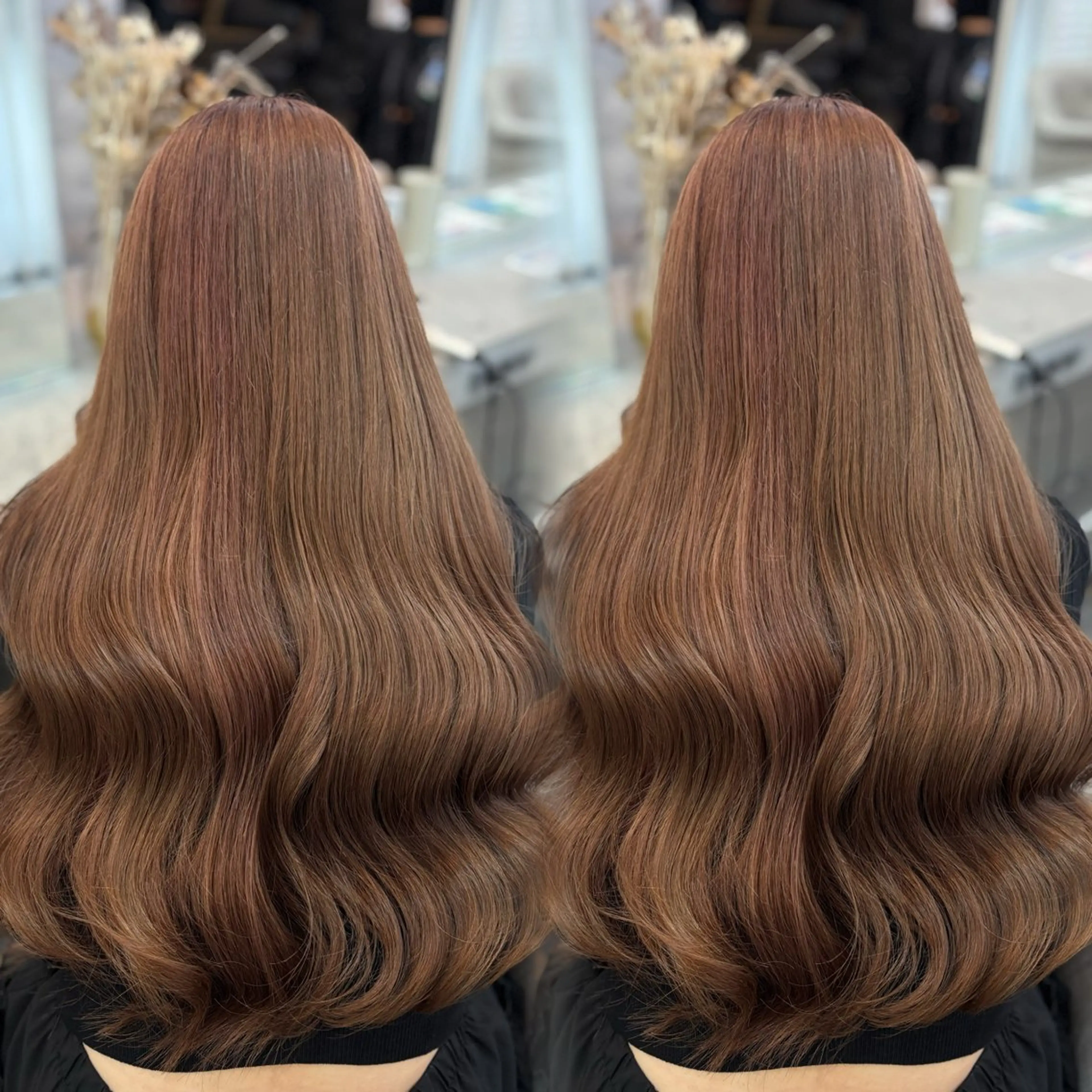 ロング カラー ベージュカラー ブラウンカラー ブラウンベージュ 似合わせカット ヘアカラー 🐈‍⬛momo🐾 ダブルカラーのヘアスタイル