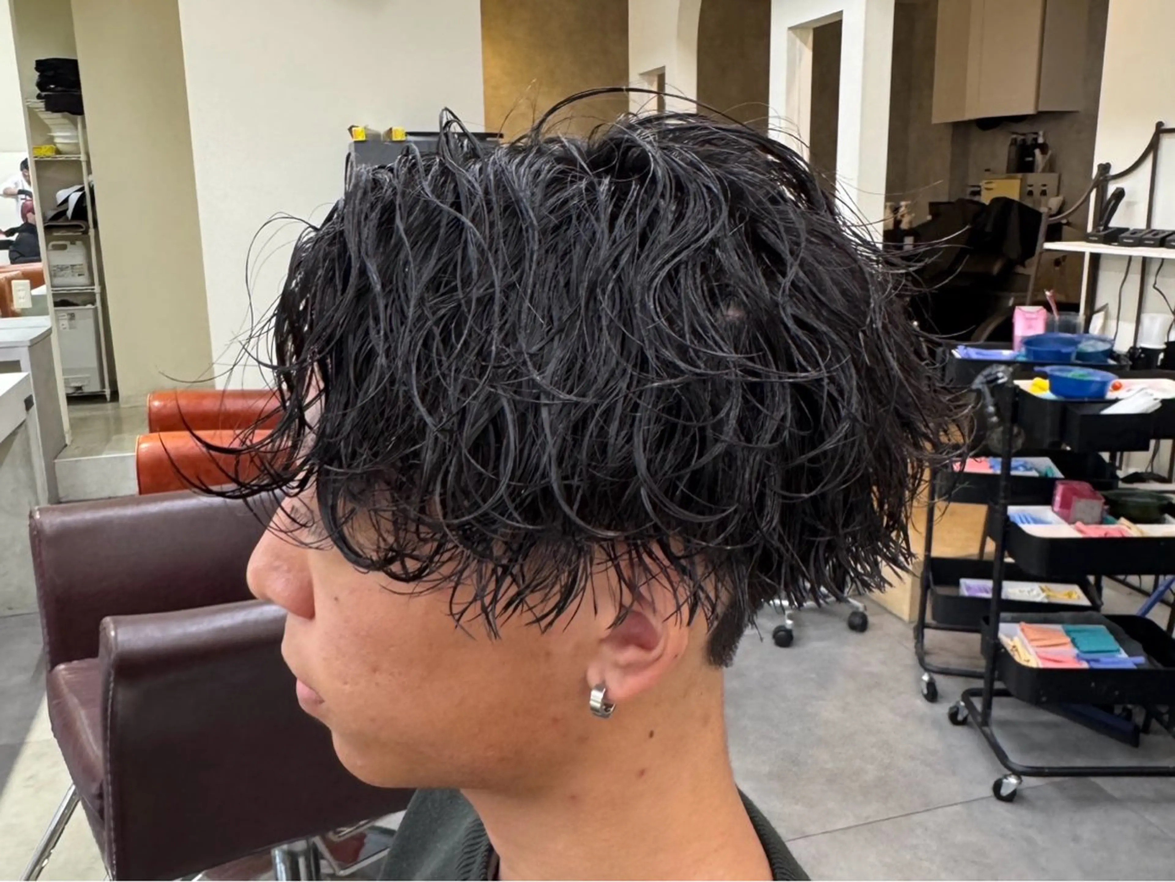 ショート カラー パーマ メンズ メンズ/パーマ/ 京都駅/井上光のヘアスタイル