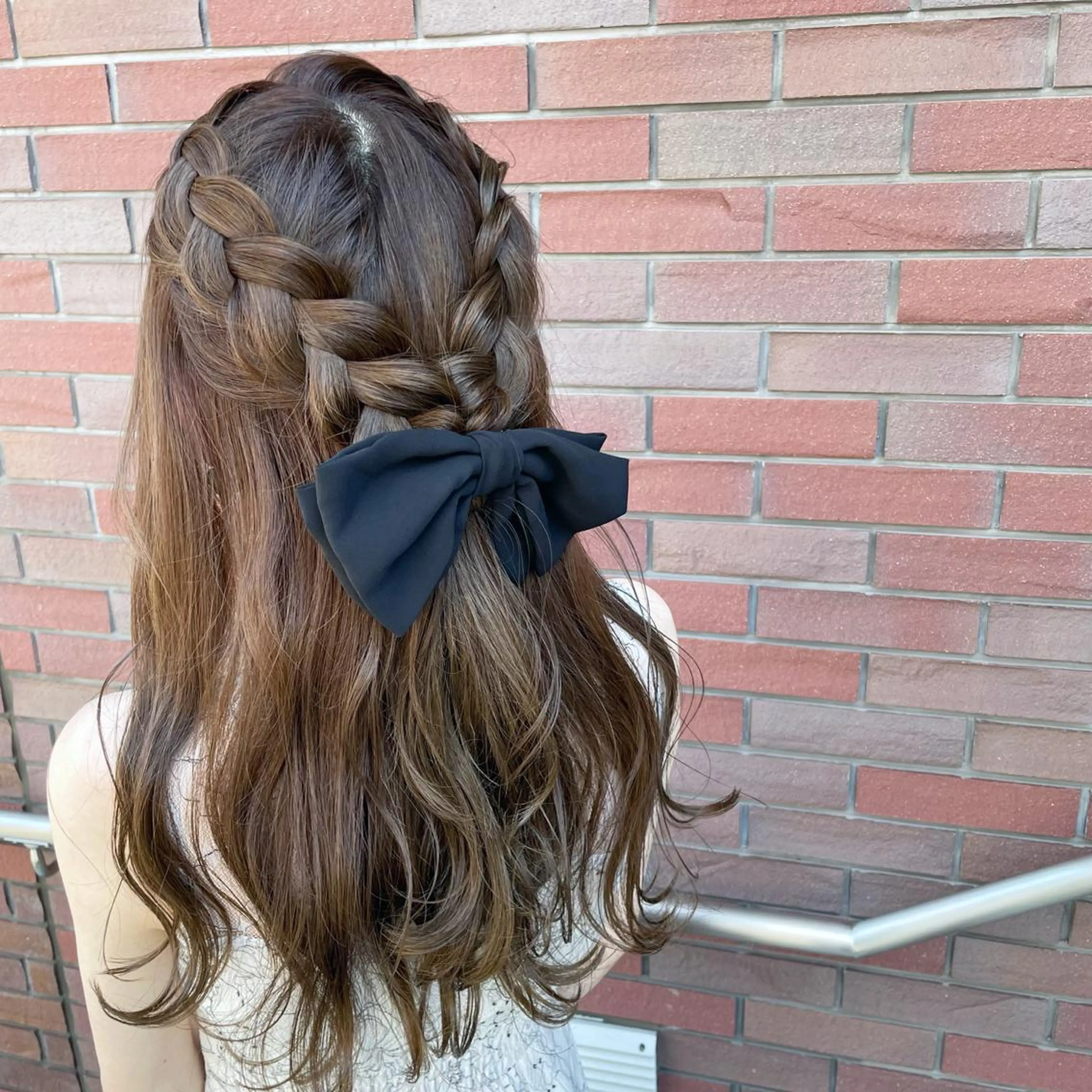 ロング ヘアアレンジ ハーフアップ 三つ編み 古沢 みづきのヘアスタイル