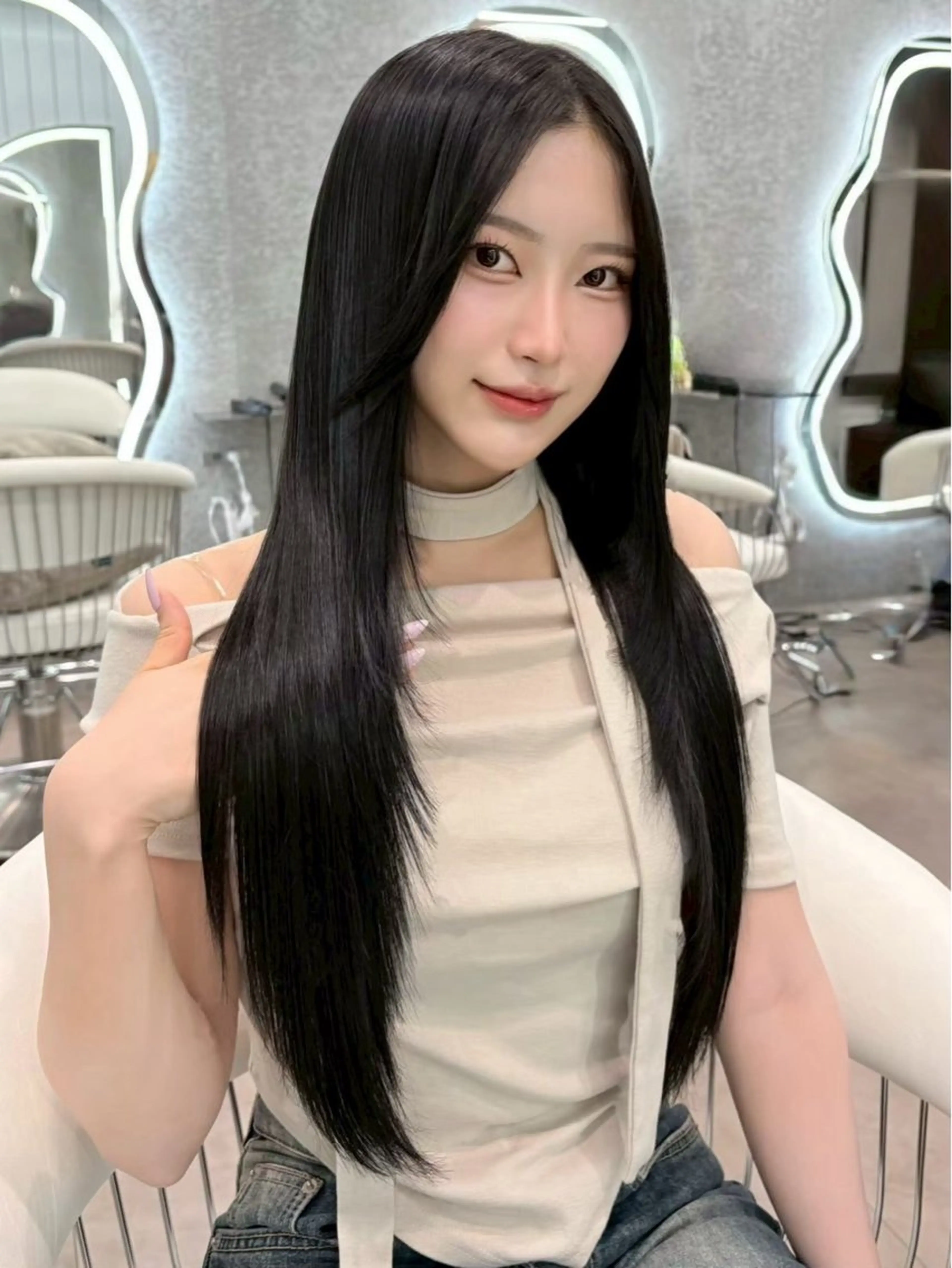 ロング カット ヘアカラー 縮毛矯正 トリートメント 大宮|髪質改善×韓国 レイヤー💎しょうまのヘアスタイル