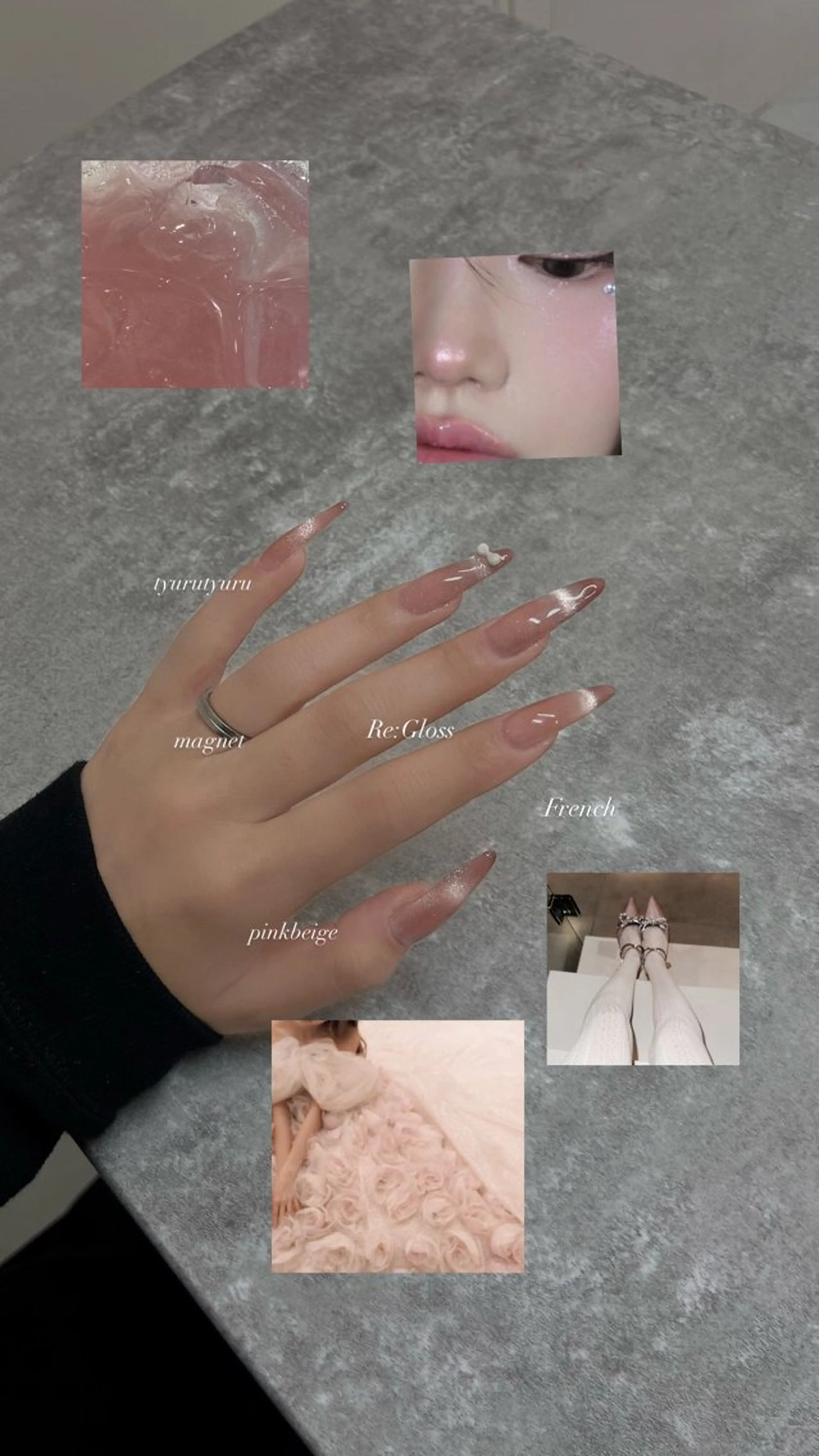 ネイル フレンチネイル マグネットネイル マグネットフレンチ ハンドネイル 佐々木 南々美のネイルデザイン