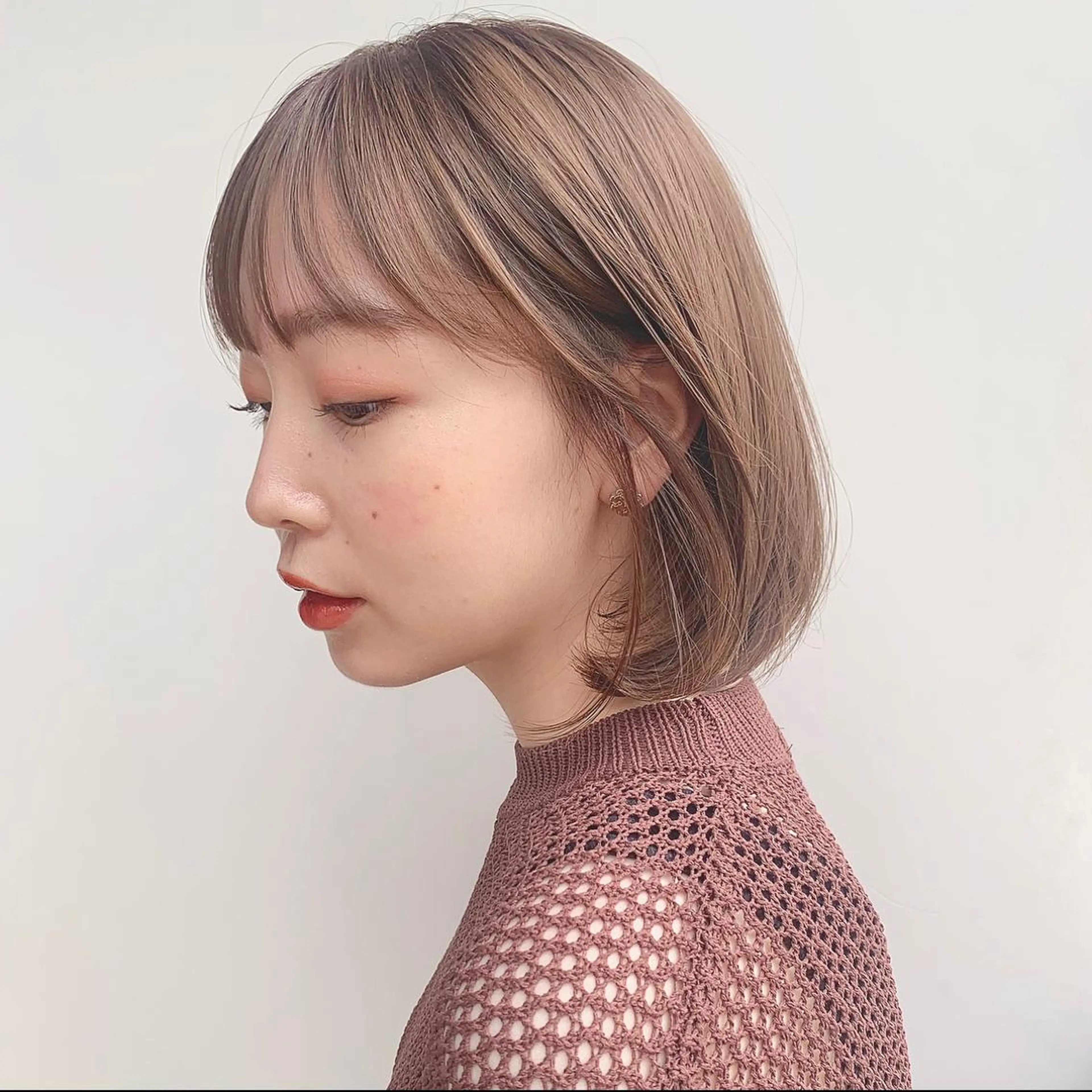 ショート カラー ベージュカラー 透明感カラー ボブ 🌱小顔ヘア/ボブ ミディアム/双葉🌱のヘアスタイル