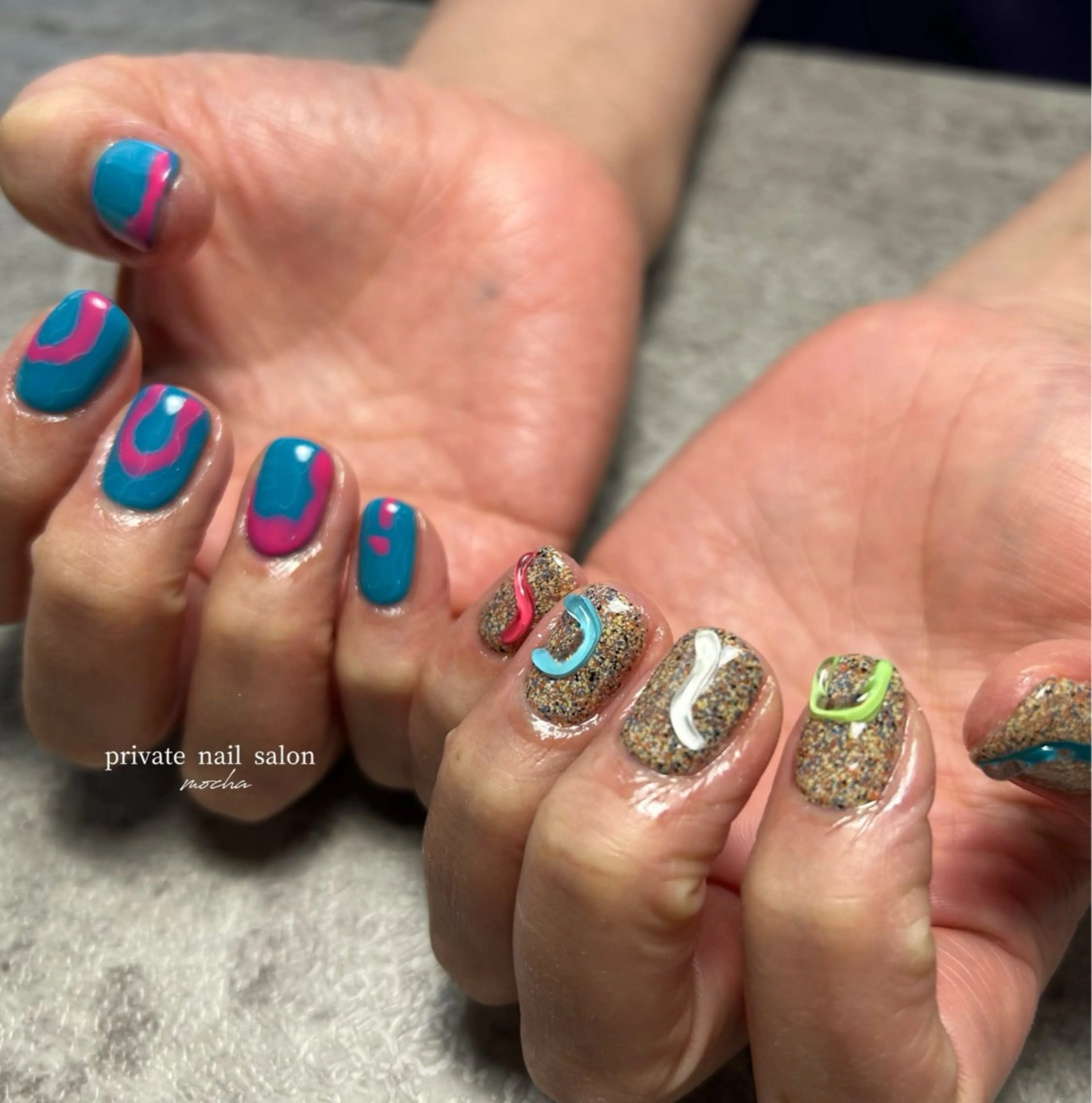 ネイル カジュアル フレンチネイル マグネットネイル ミラーネイル ニュアンスネイル ハンドネイル mocha nailのネイルデザイン