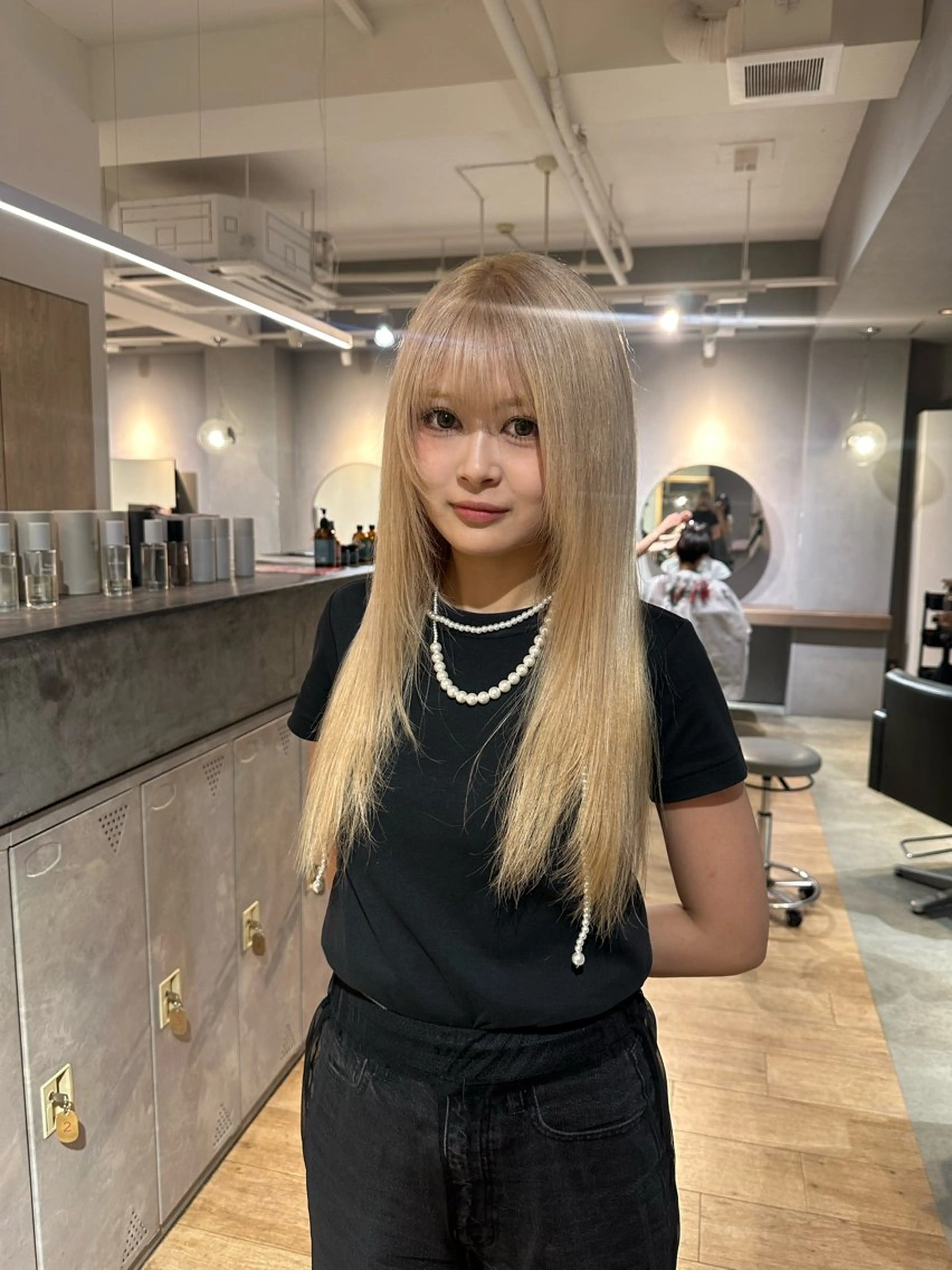 ロング カラー カット ヘアカラー エクステ 美髪・シールエクステ ホソタニリョウコのヘアスタイル