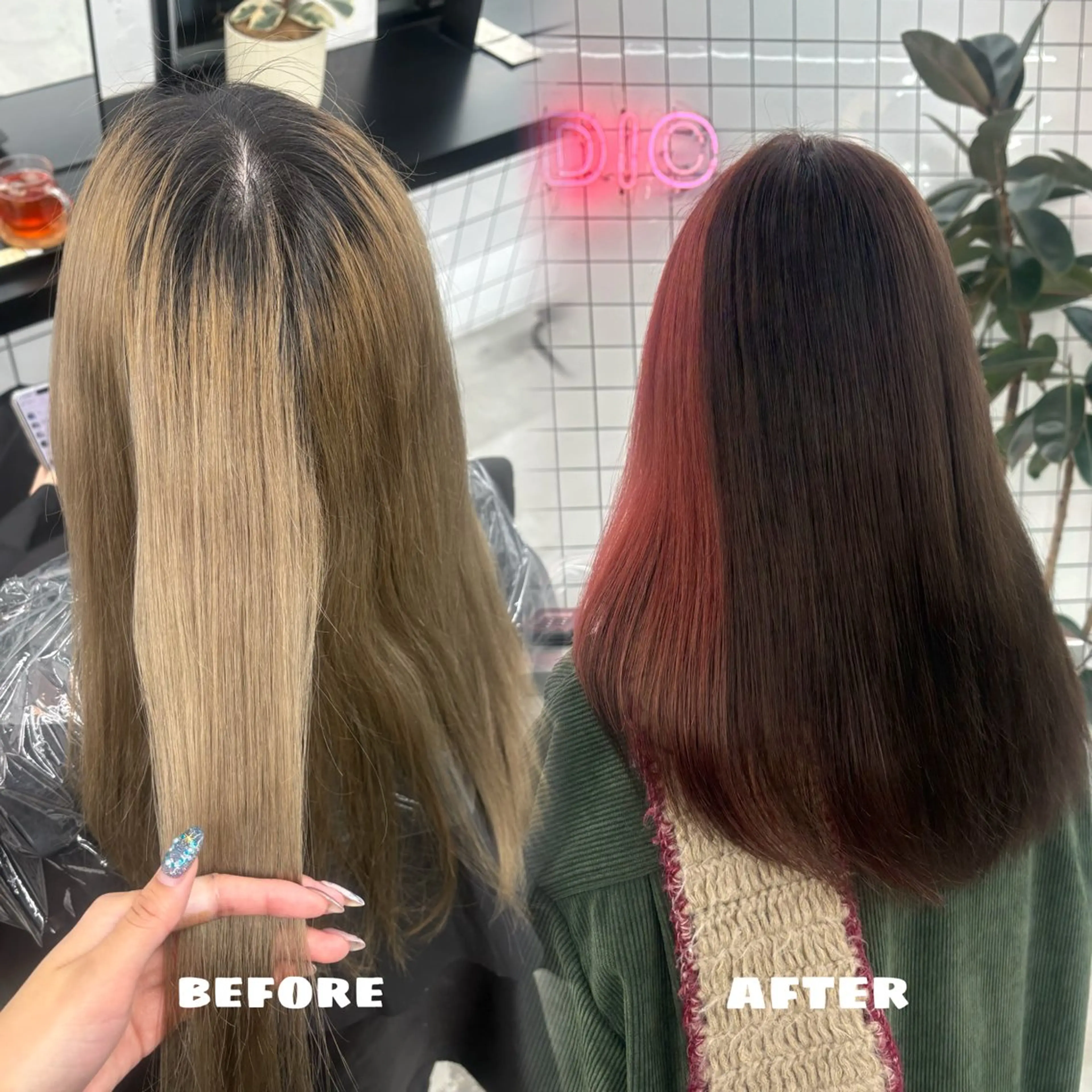 ロング カラー ブラウンカラー デザインカラー オレンジ レッドカラー 🌟ゆりあ🌟 JILLSTUDIOのヘアスタイル