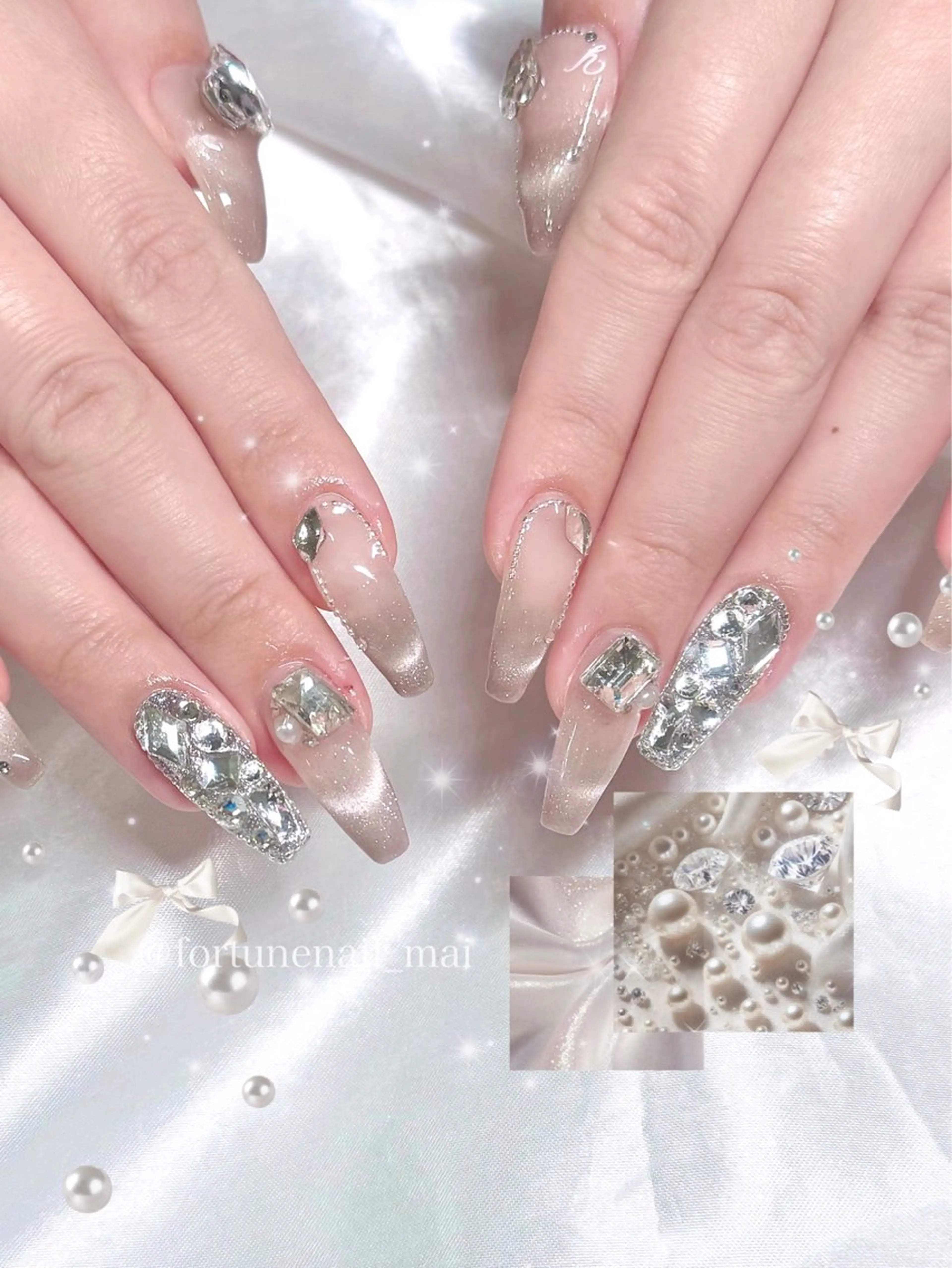 ネイル マグネットネイル ハンドネイル 🎀Mai 🎀4/15空✩.*のネイルデザイン