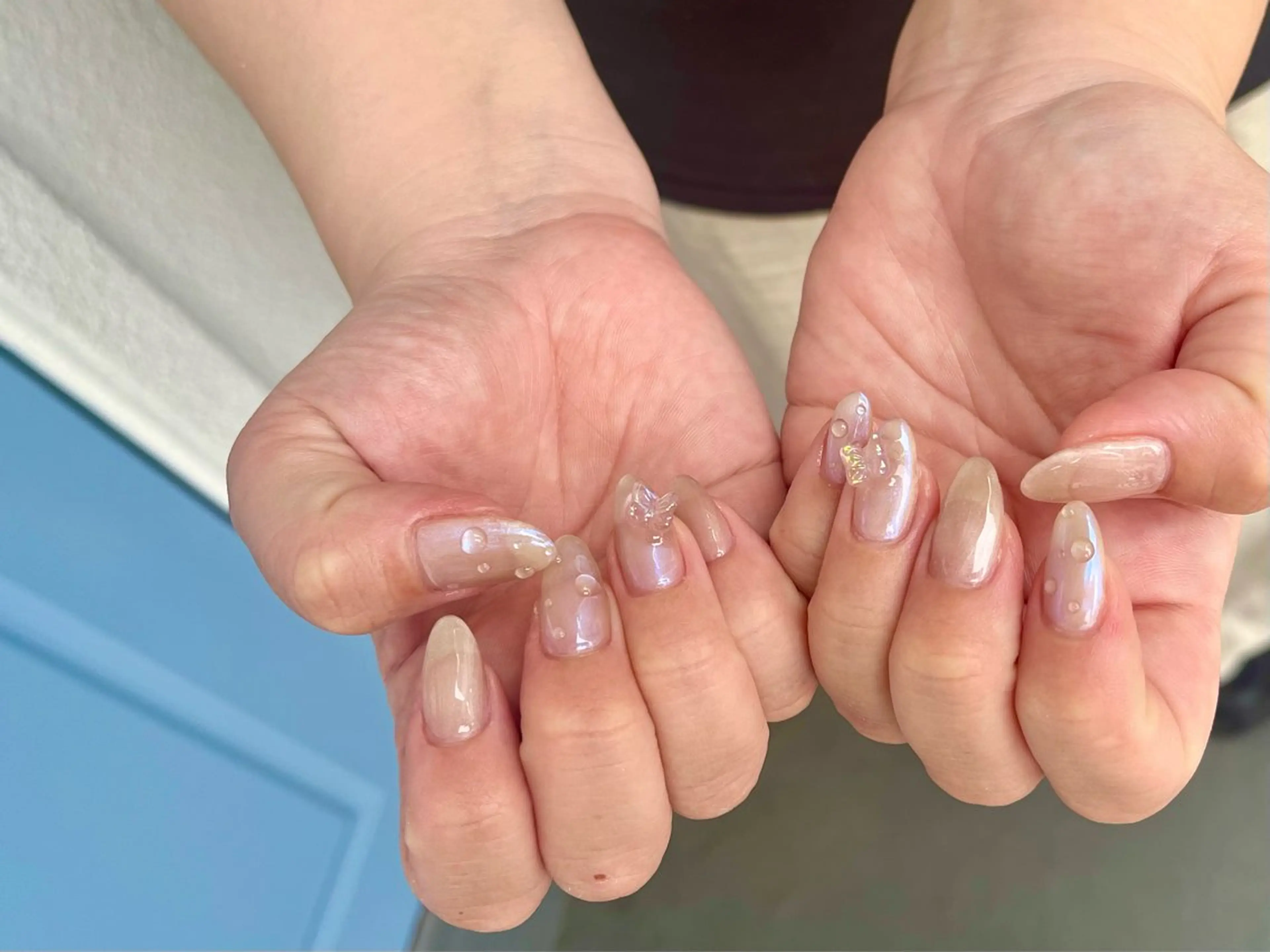 ネイル オーロラネイル フットネイル フレンチネイル ジェルネイル マグネットネイル kiki nail たまプラーザのネイルデザイン