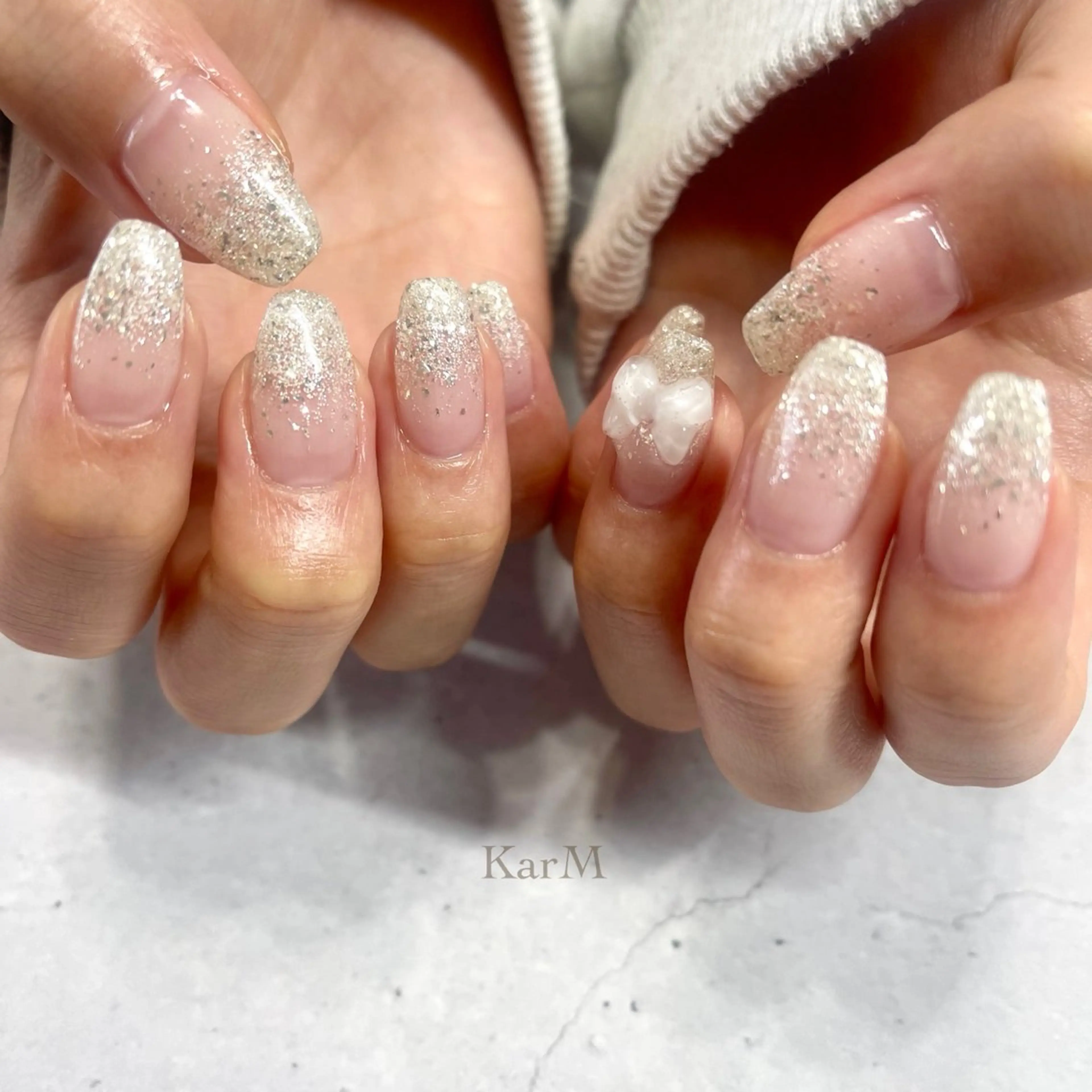 ネイル オーロラネイル チークネイル フラッシュネイル フレンチネイル グラデーション ハンドネイル ogino karinのネイルデザイン