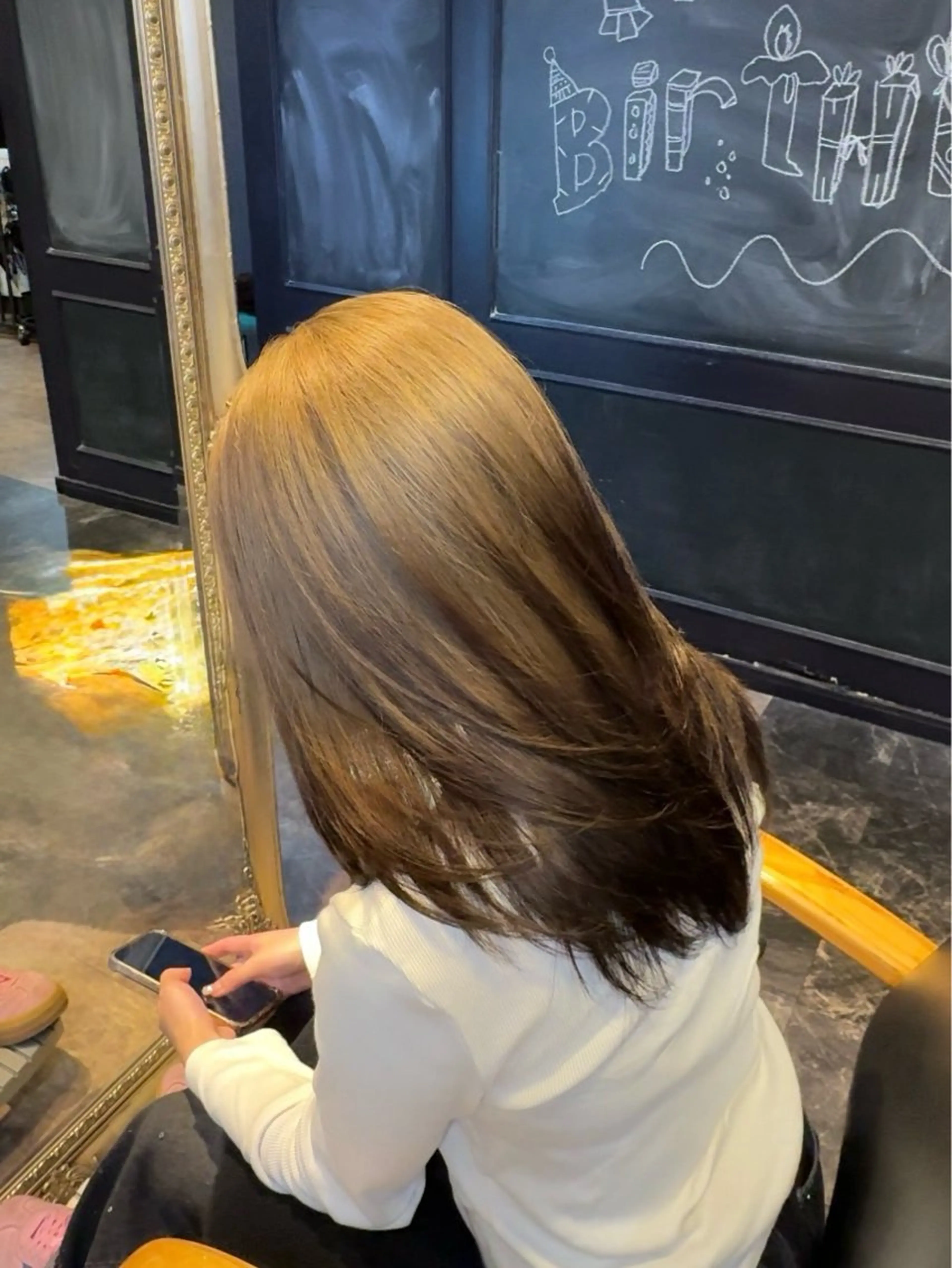 セミロング カラー ブリーチ ブラウンカラー ヘアカラー 店長 ハイトーン× 髪質改善/舘野 涼太のヘアスタイル