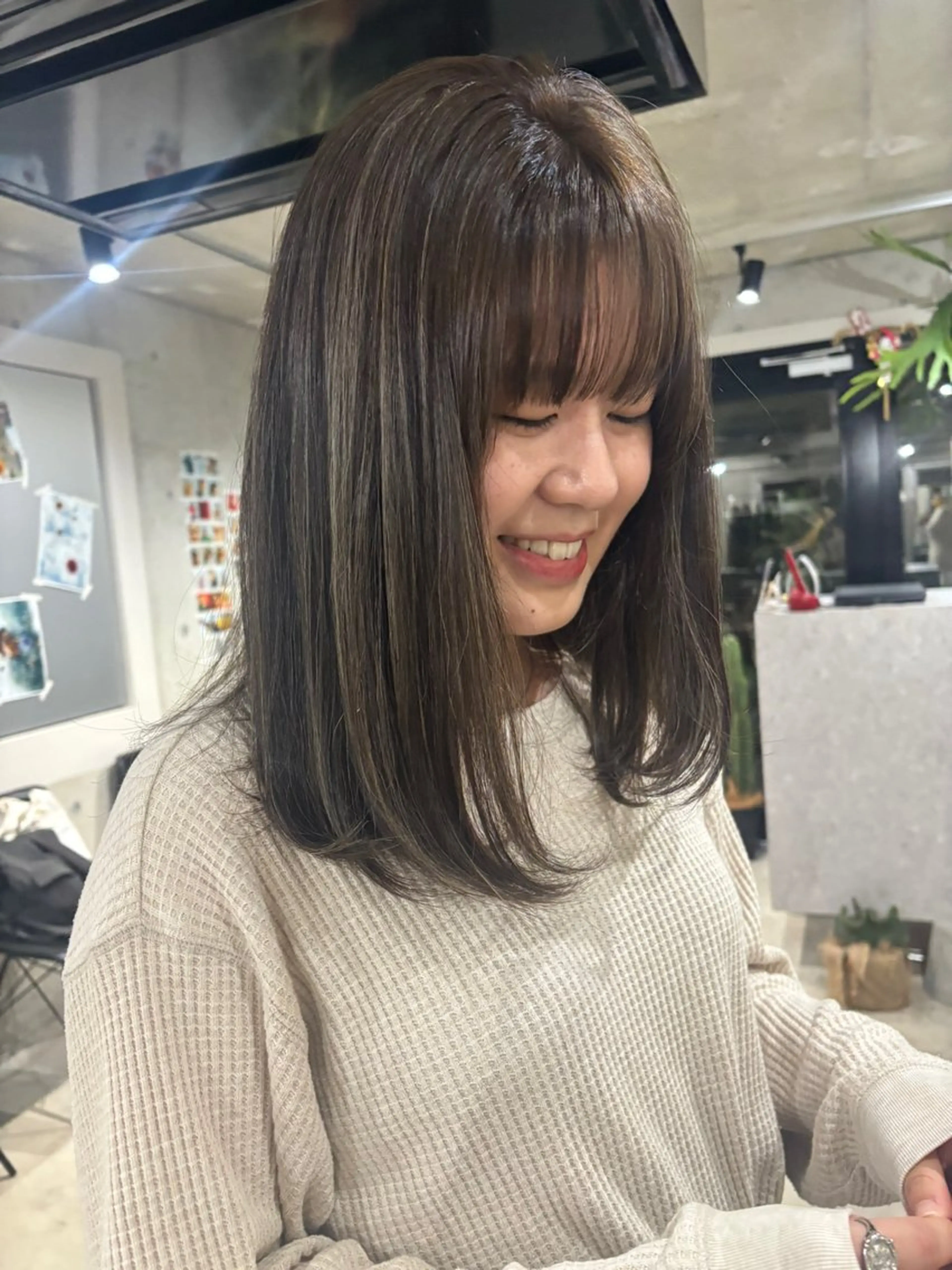 ロング カラー ブリーチ ハイライトカラー ハイライト デザインカラー みさのヘアスタイル