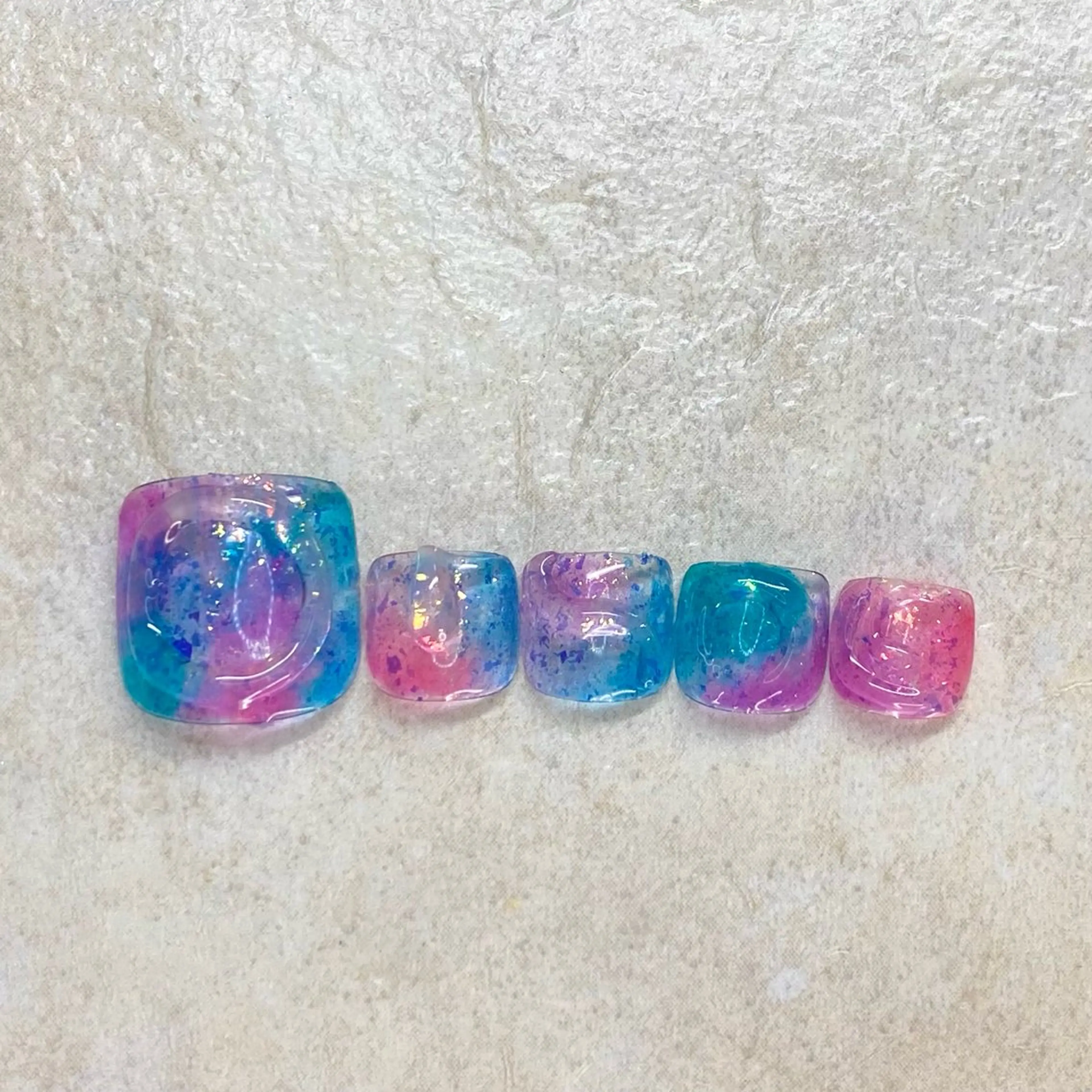 ネイル オーロラネイル クリアネイル フットネイル ラメ(グリッター) 大理石ネイル(マーブル) 六本木ネイル阡夜一夜 当日＆持ち込み歓迎のネイルデザイン