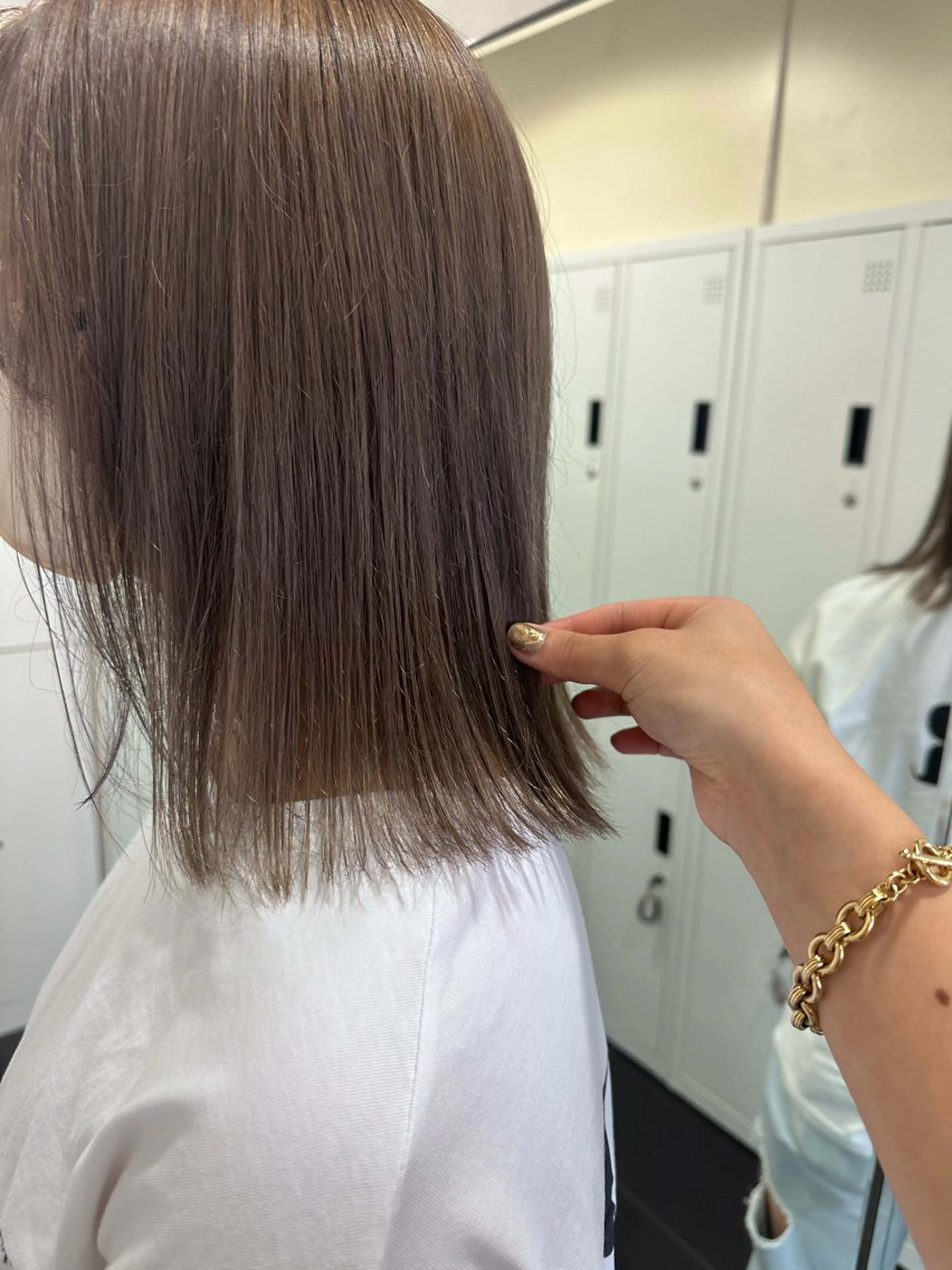 セミロング ヘアアレンジ ブリーチカラー/ベー ジュ/Hono🦖のヘアスタイル
