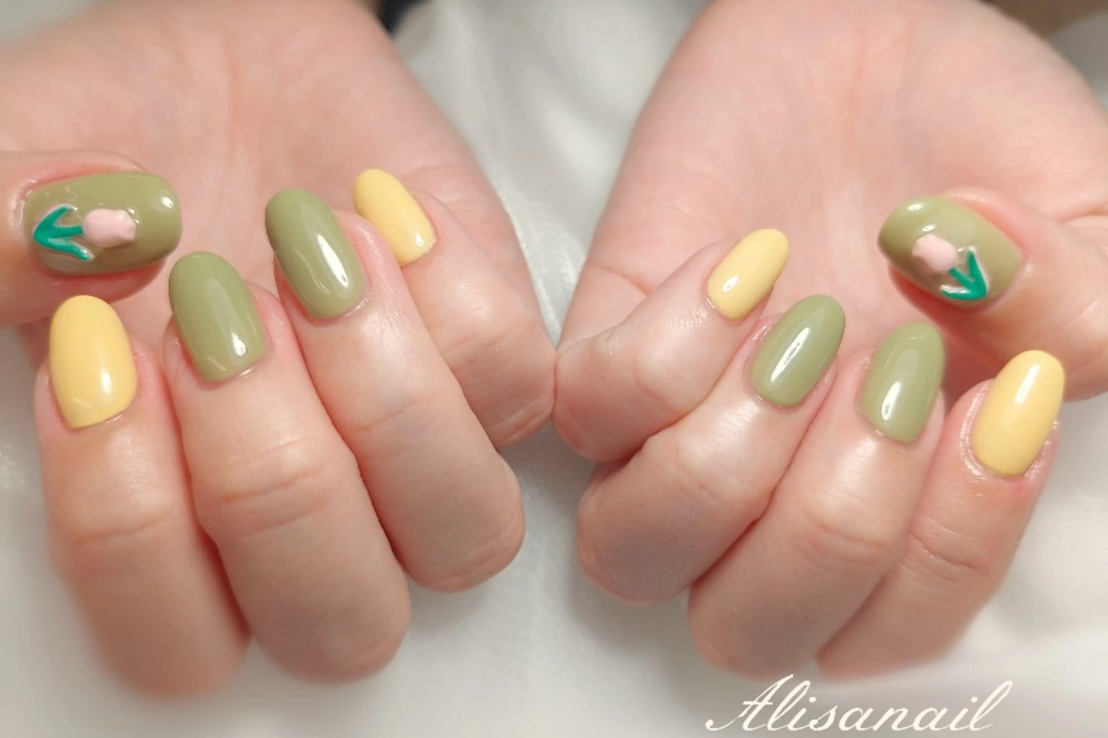 ネイル ワンカラーネイル 春ネイル エ ンのネイルデザイン