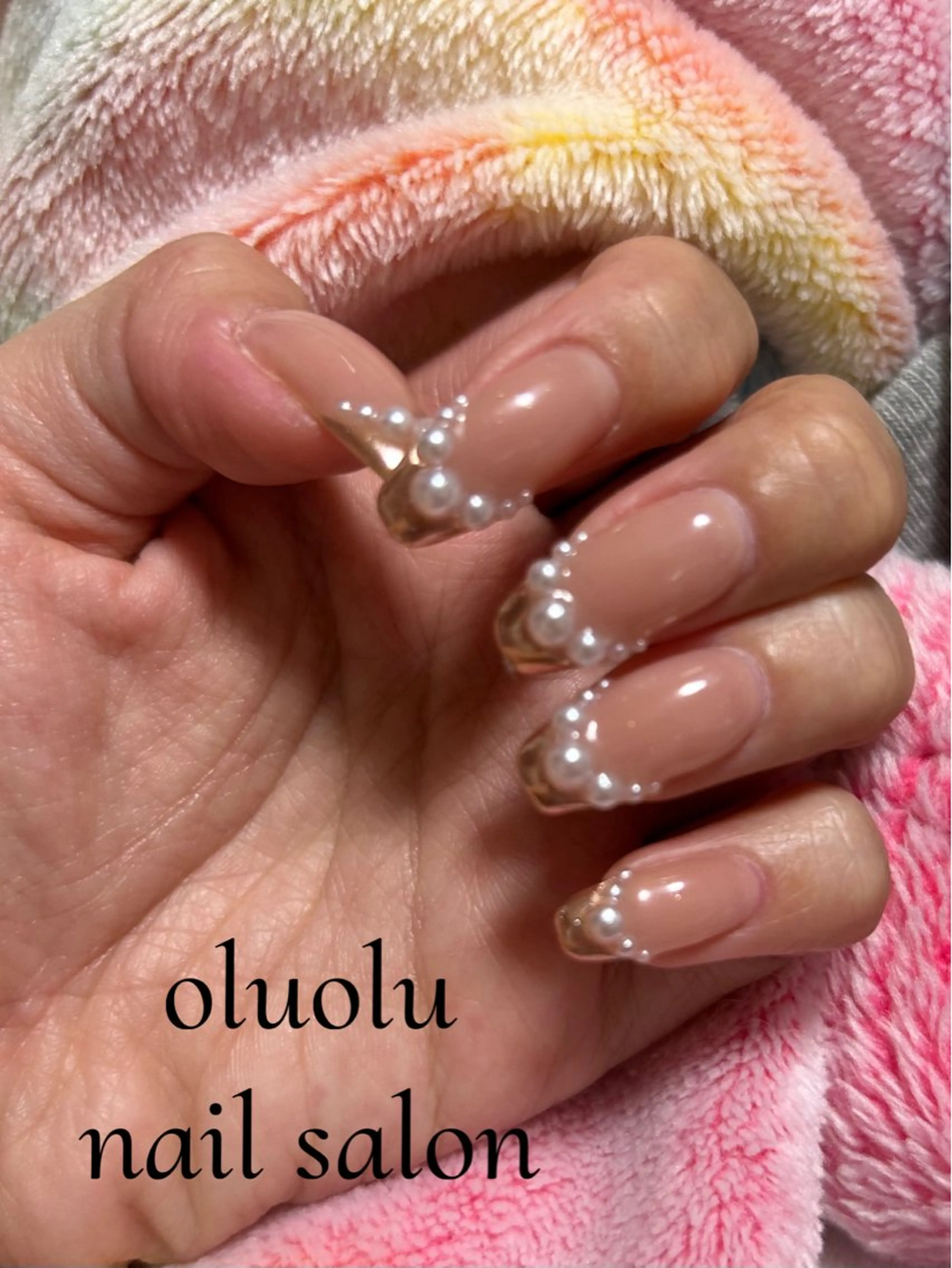 ネイル フレンチネイル ミラーネイル oluolu nailsalonのネイルデザイン