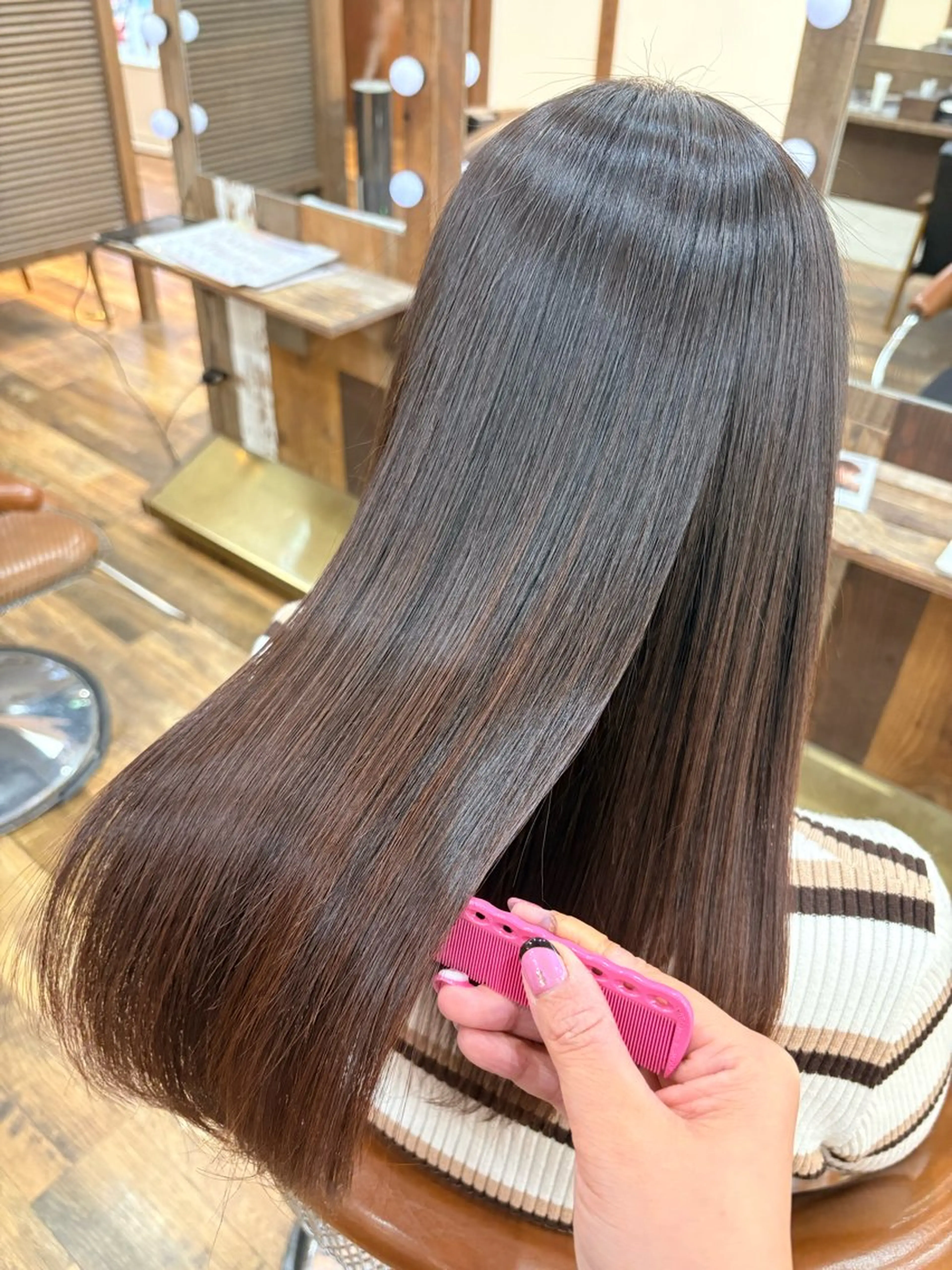 ロング カラー パーマ カット ヘアカラー 縮毛矯正 レナ┊︎髪質改善 ┊︎シルクストレートのヘアスタイル