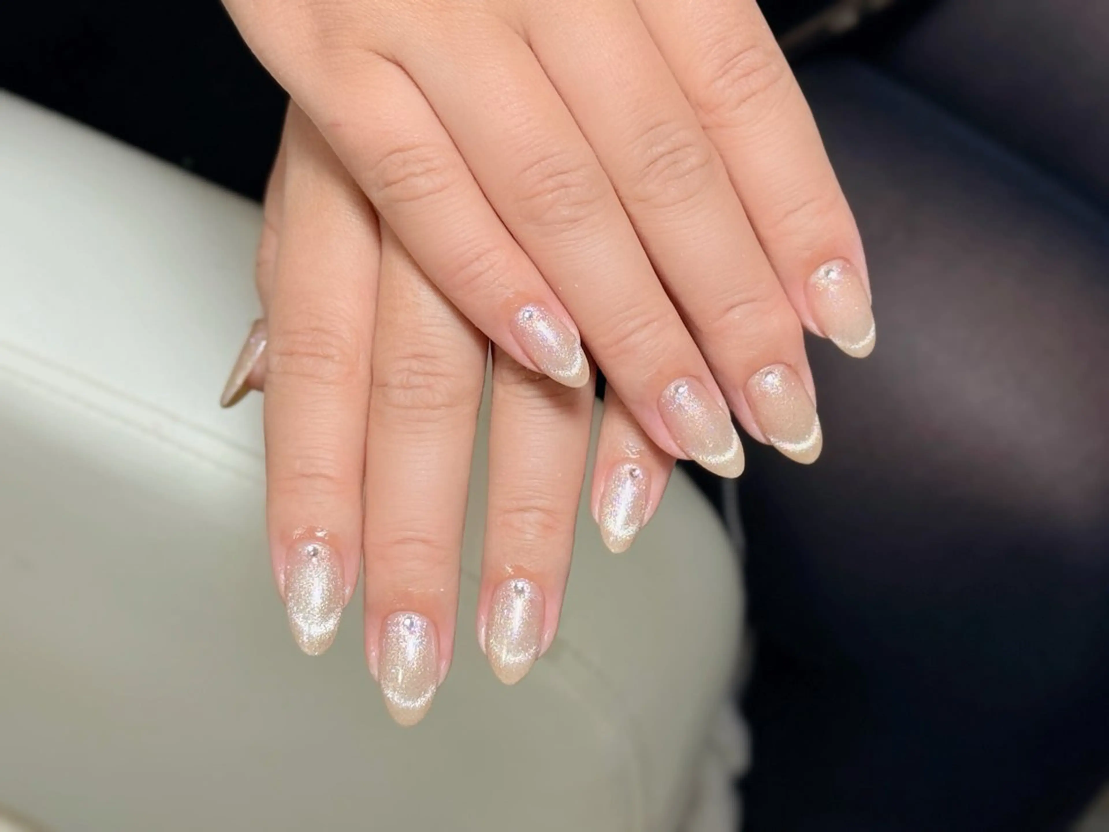 ネイル アートネイル オーロラネイル チークネイル フレンチネイル ガラスフレンチ ハンドネイル 🎀🎀YooLi Nail Salonのネイルデザイン