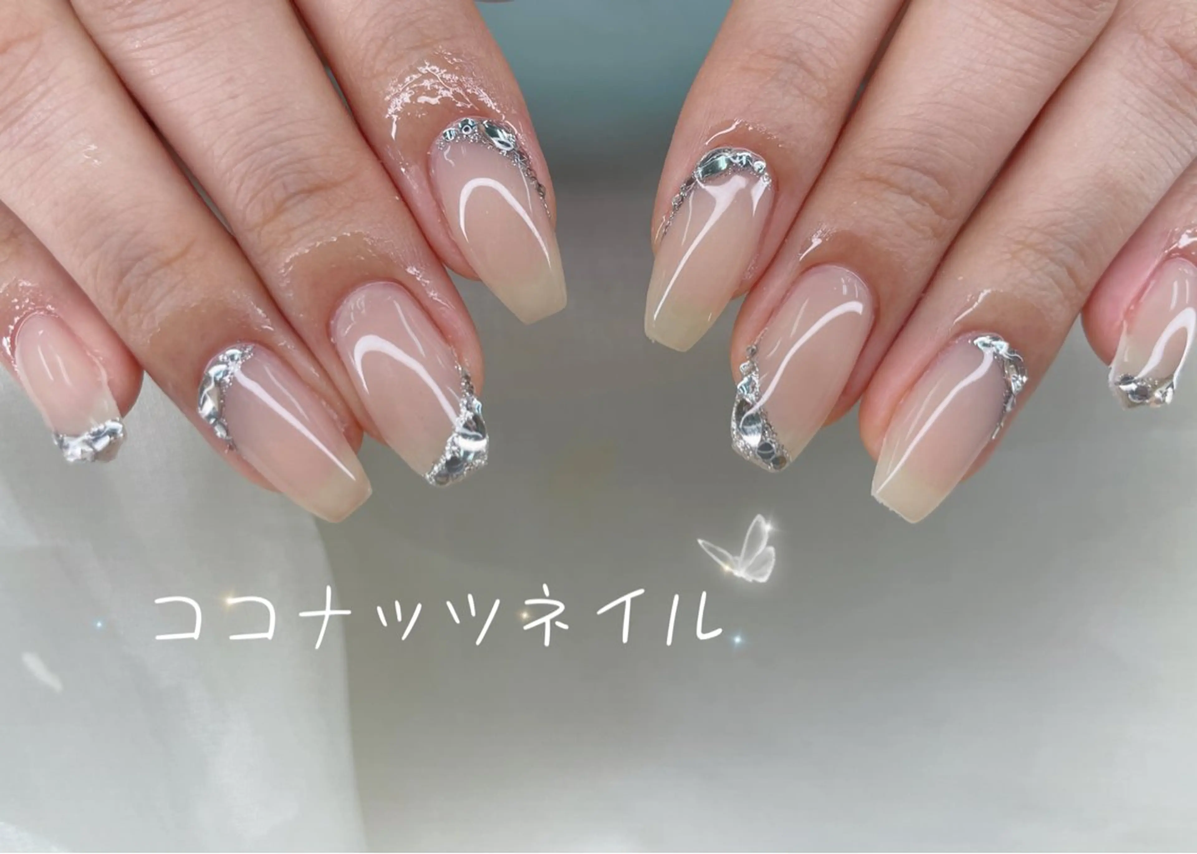 ネイル べっ甲ネイル フレンチネイル キラキラネイル マグネットネイル 大理石ネイル(マーブル) ハンドネイル 神田 ココナッツのネイルデザイン