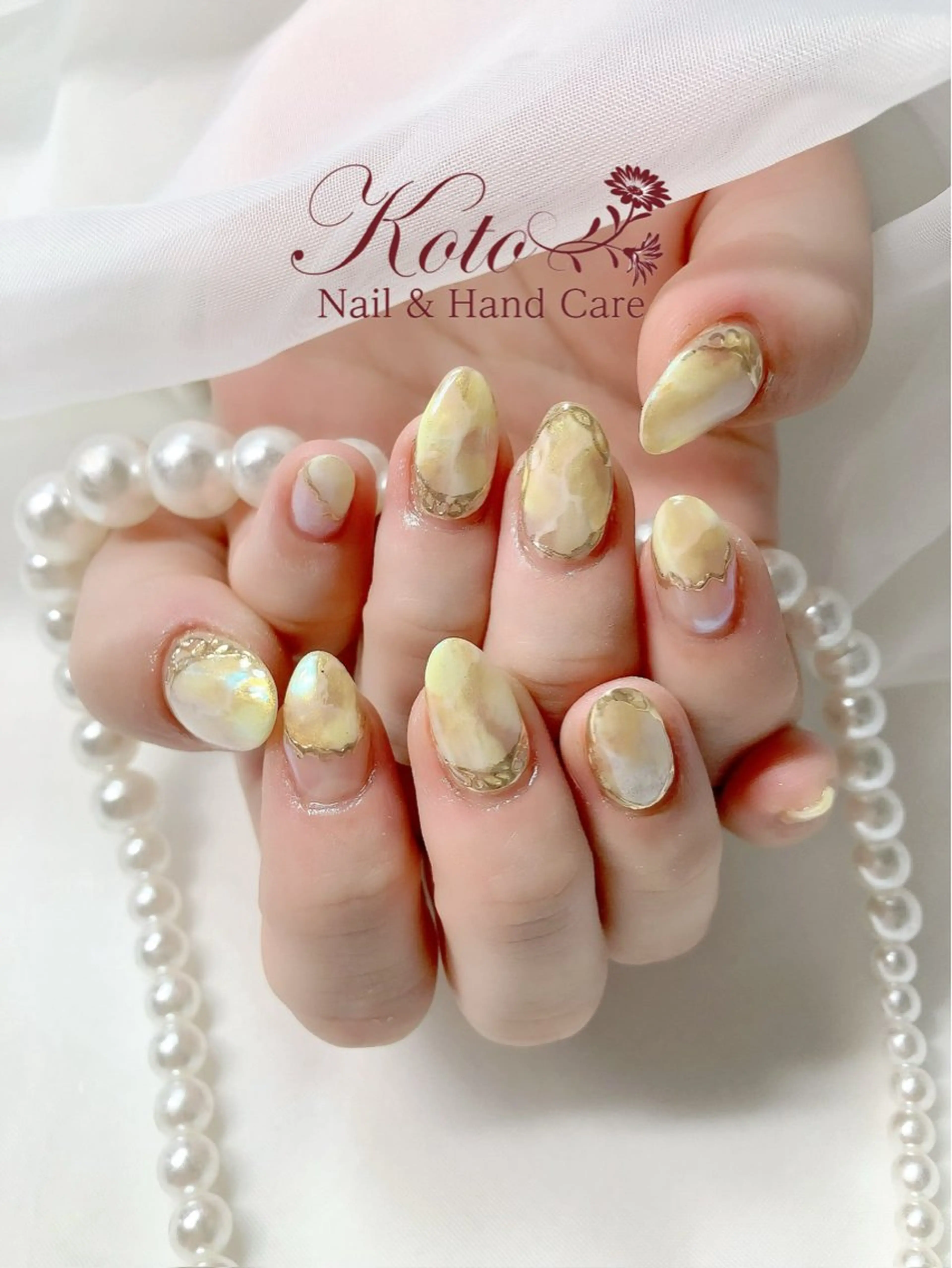 ネイル 長さ出し ジェルネイル 大理石ネイル(マーブル) 持ち込み ニュアンスネイル ハンドネイル Nail Salon KOTOのネイルデザイン