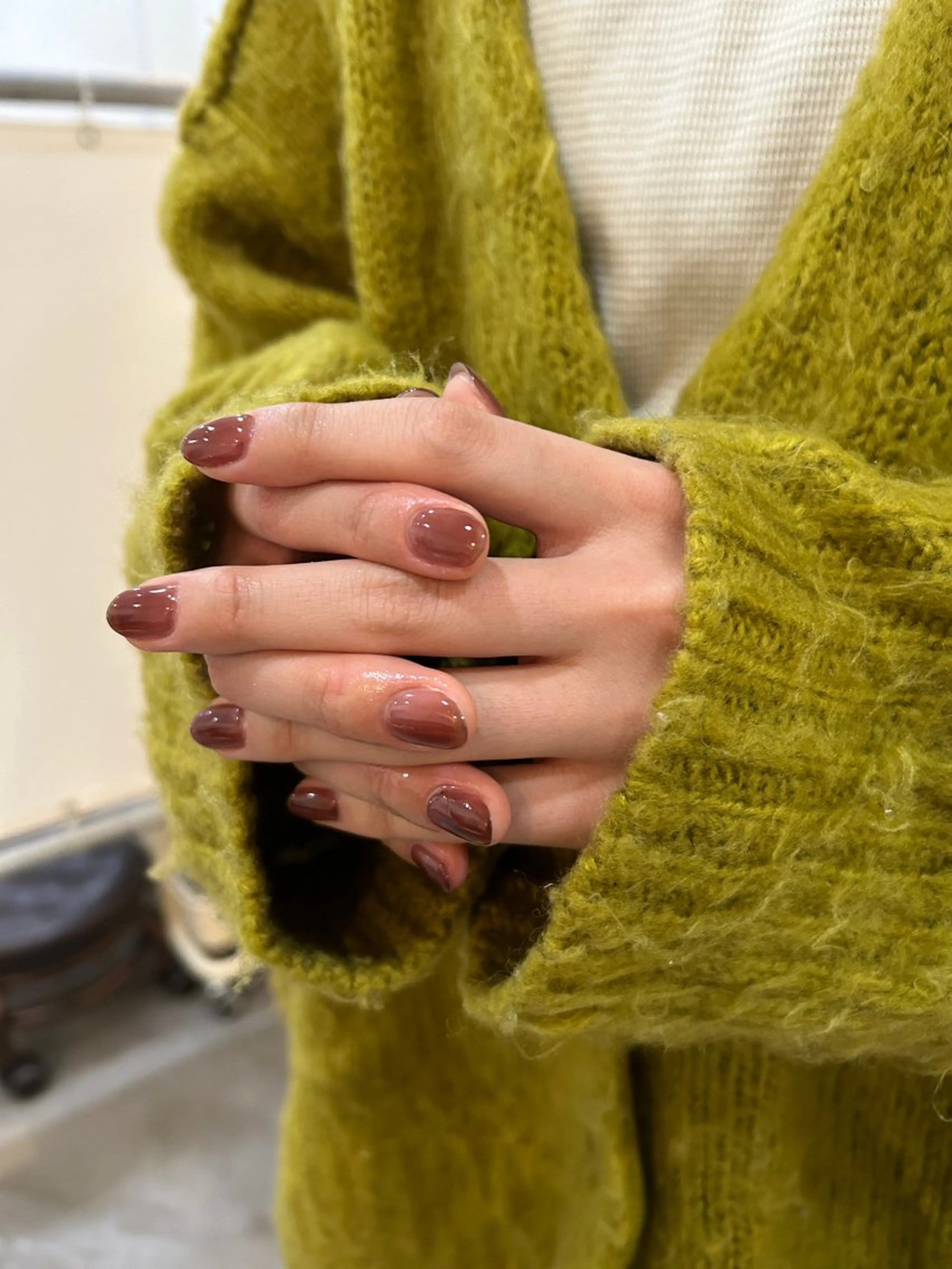 ショート シアーブラウン Face&Nail NANAのネイルデザイン