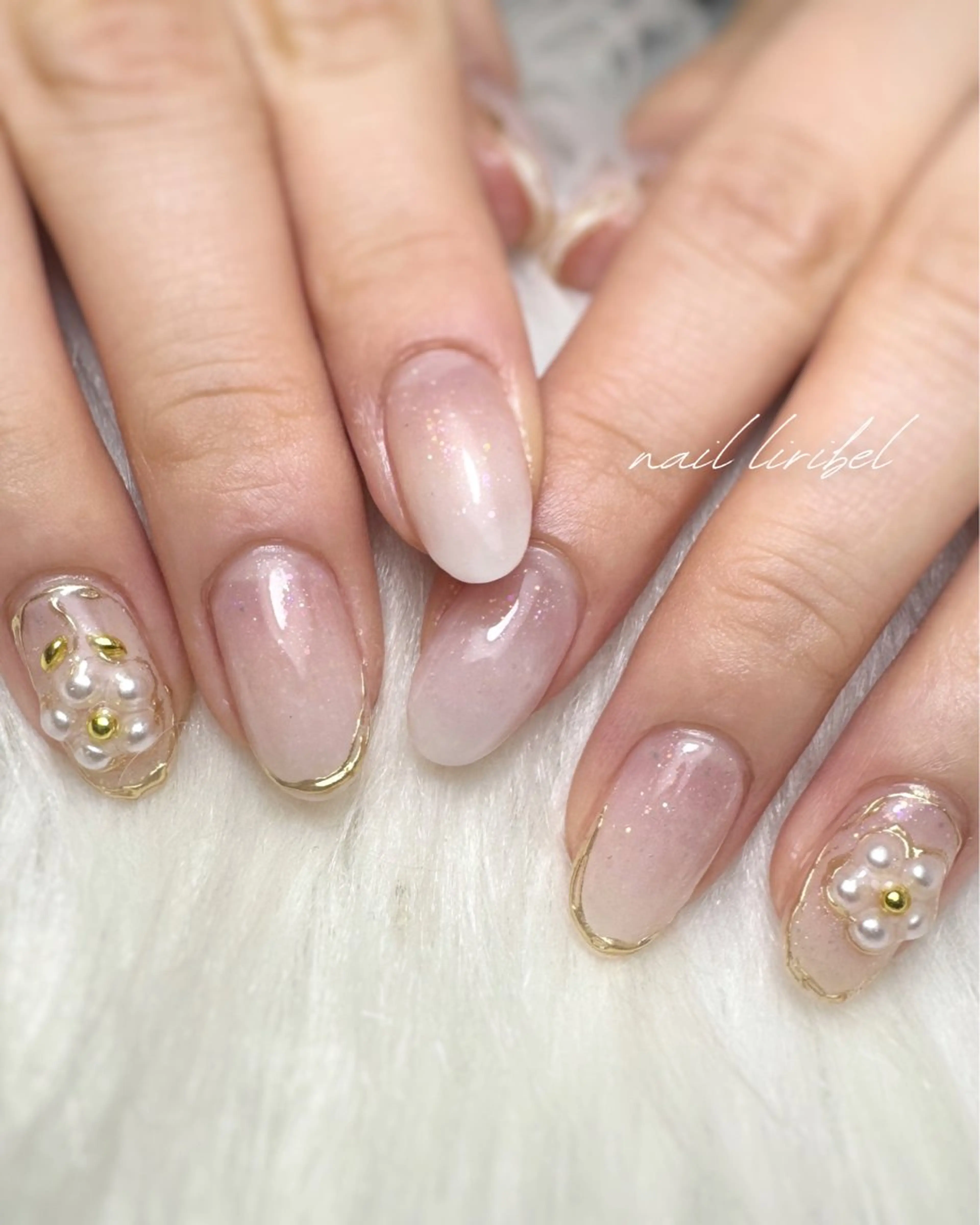 ネイル フラワーネイル ぷっくりネイル 春ネイル Nail Liribelのネイルデザイン