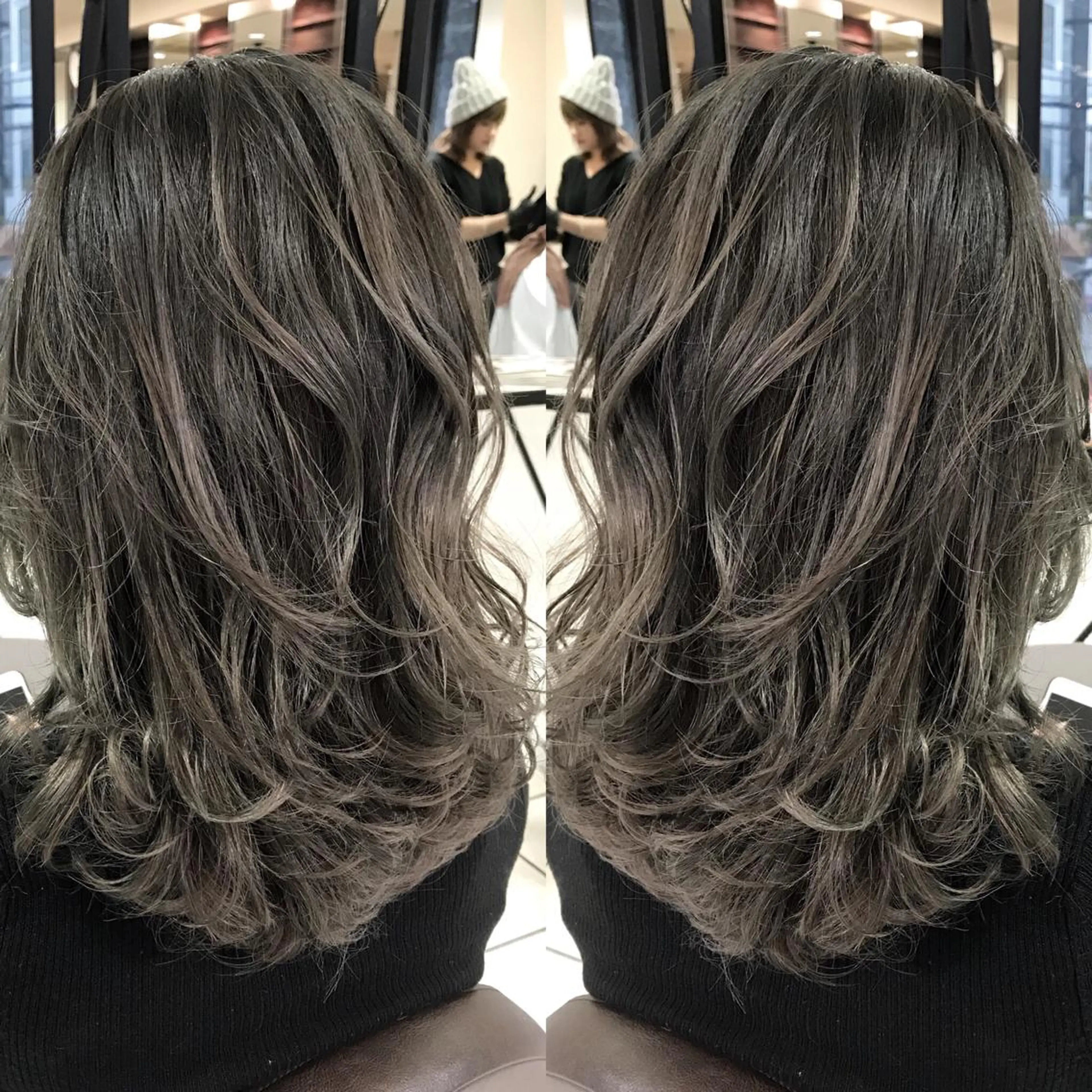 ミディアム カラー シールエクステ⭐️ オオミタクヤのヘアスタイル