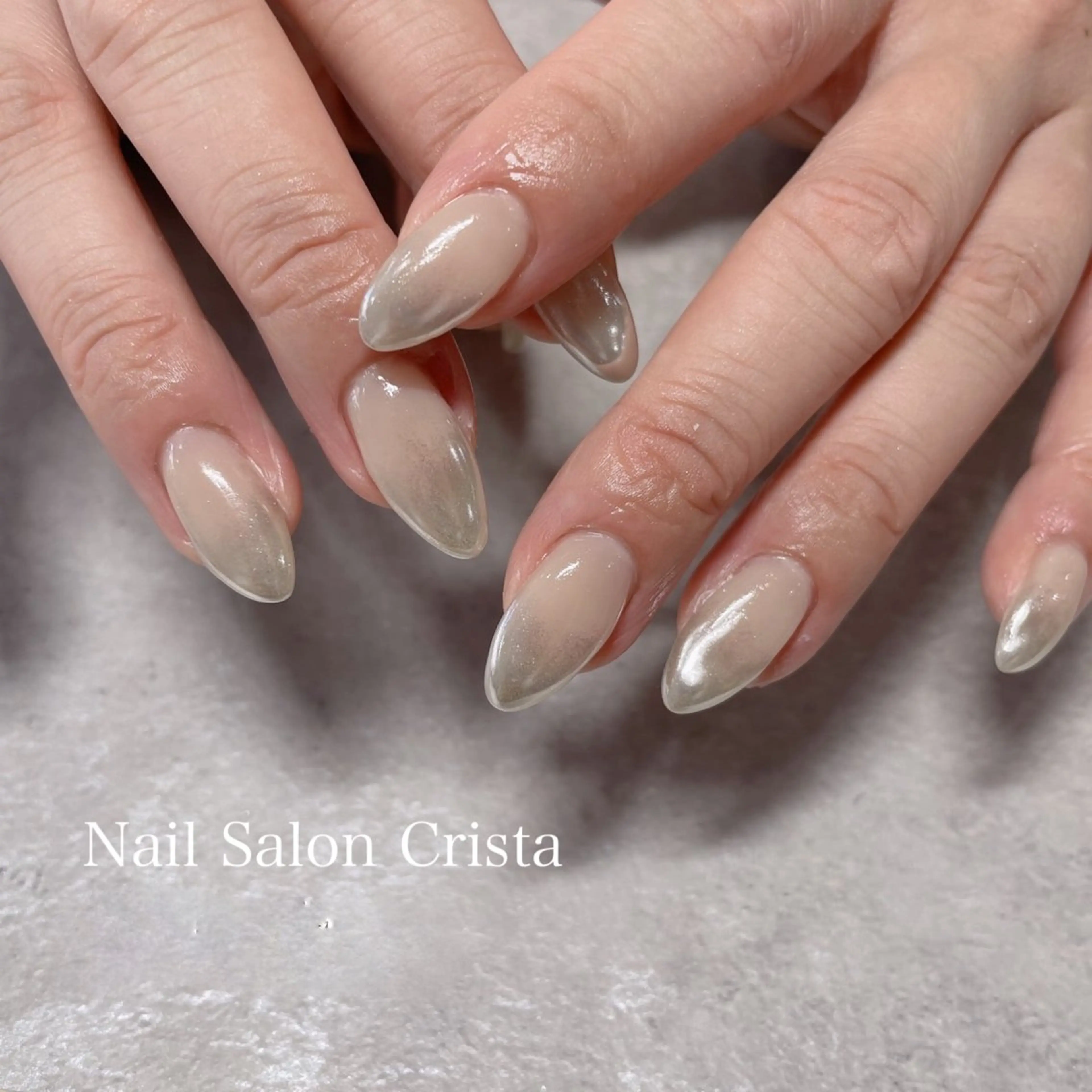 ネイル ジェルネイル ミラーネイル パラジェル CRISTA MOMOのネイルデザイン